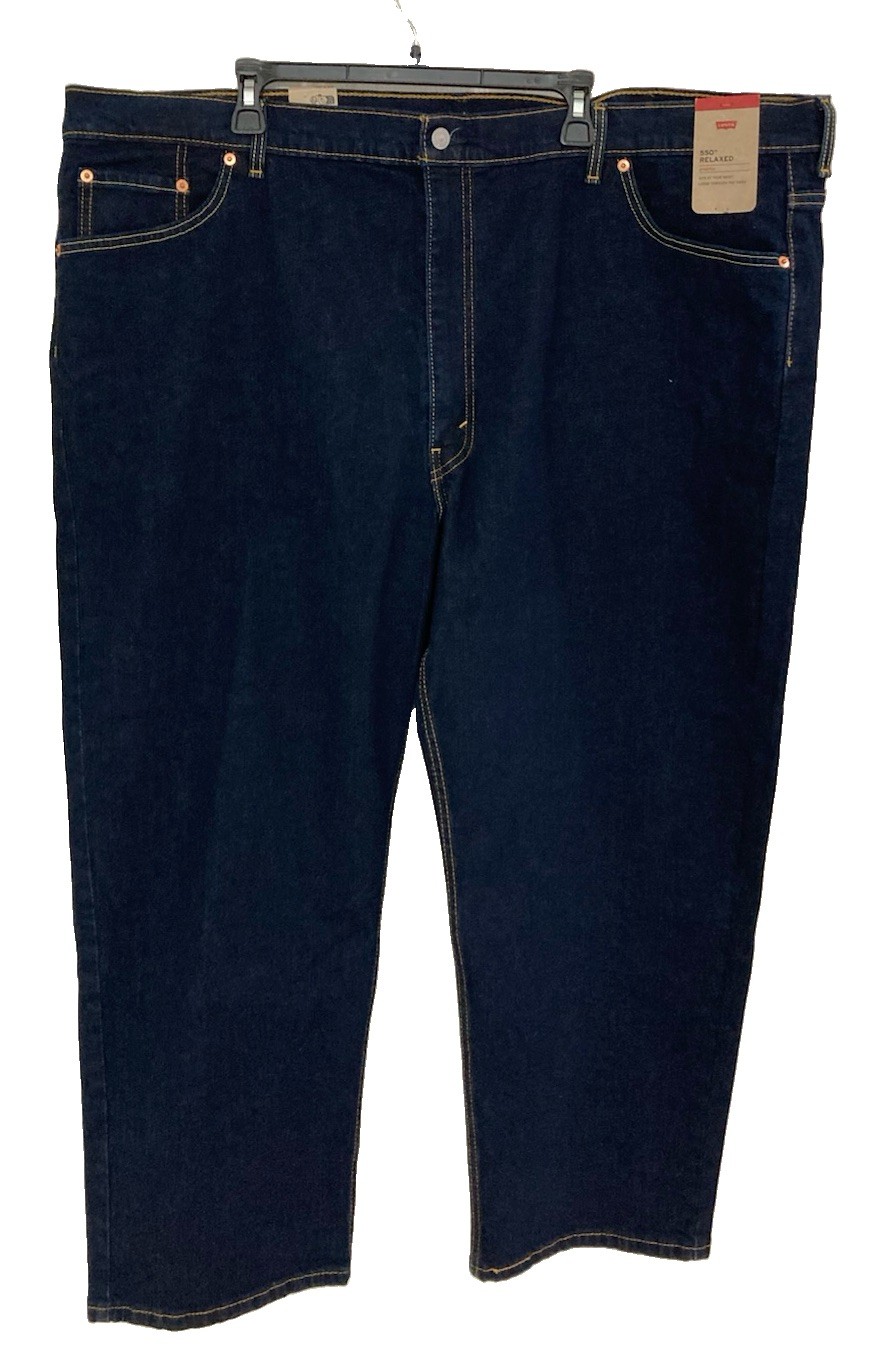 Men’s Levi’s 550 Relaxed Fit Jeans Dark Wash Blue Size 50×29 NWT