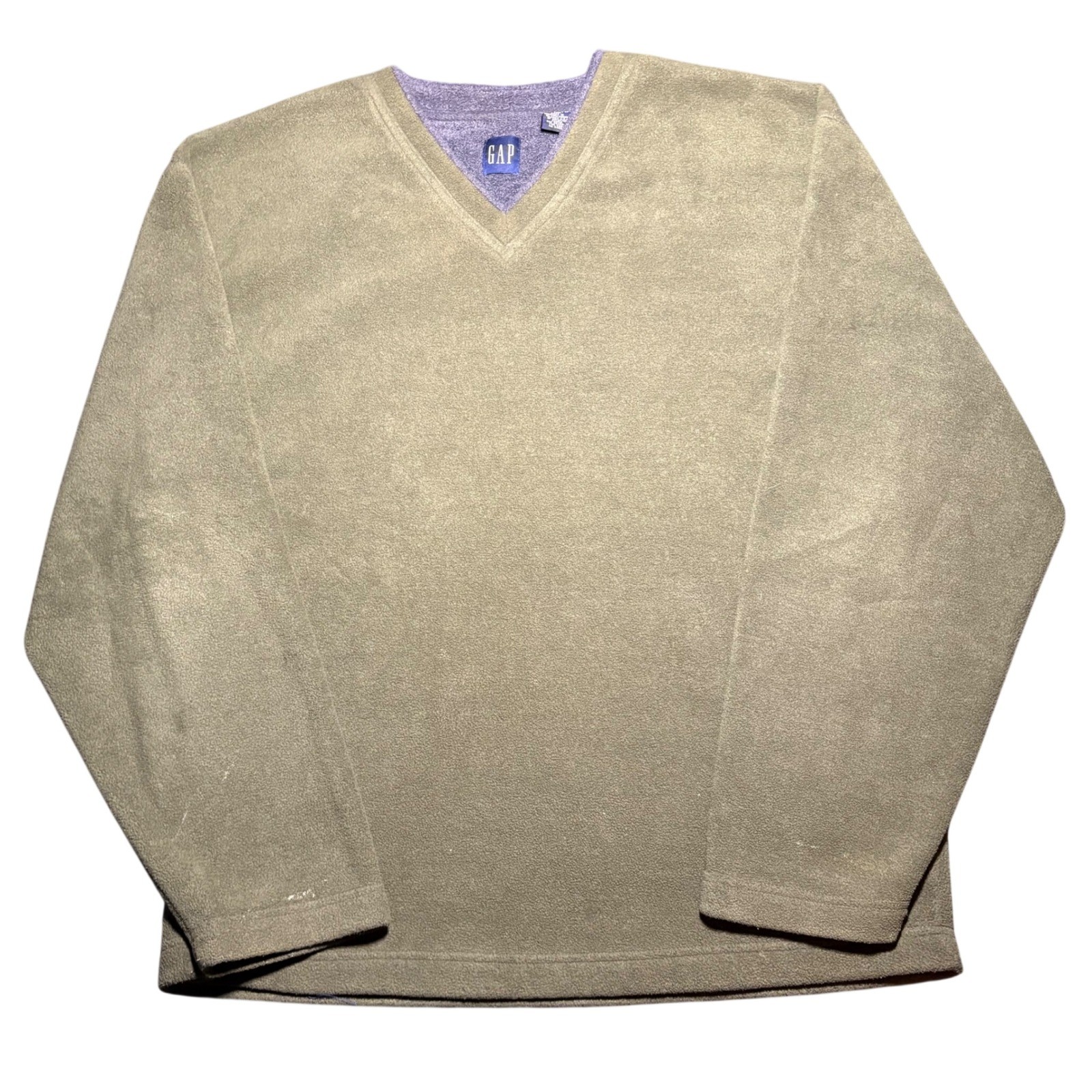 Vintage Y2K Gap Fleece Sweatshirt Men’s Extra Large V-Neck Grunge Skater