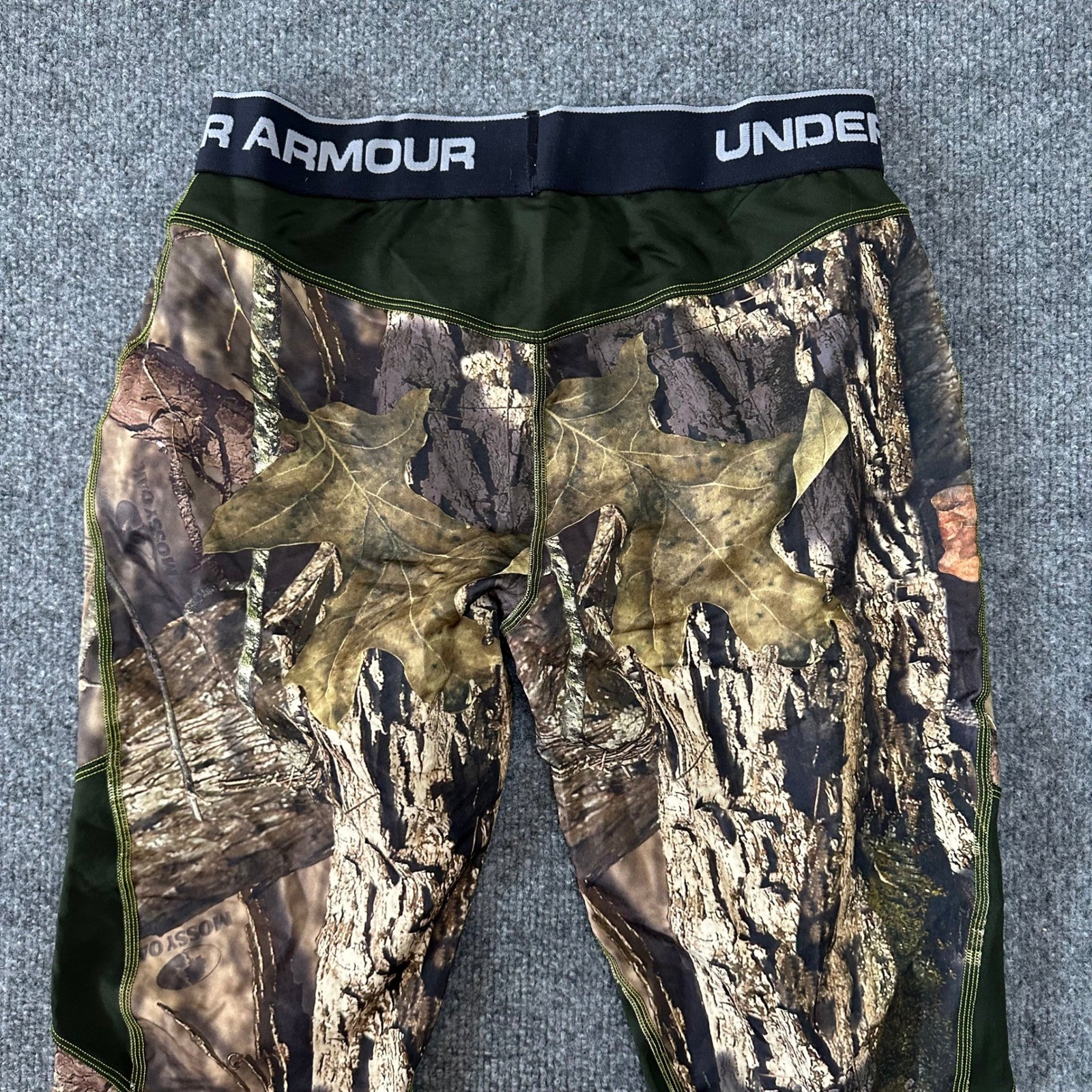 Under Armour Leggings Mens Large Mossy Oak Camo ColdGear Infrared Fitted Hunting