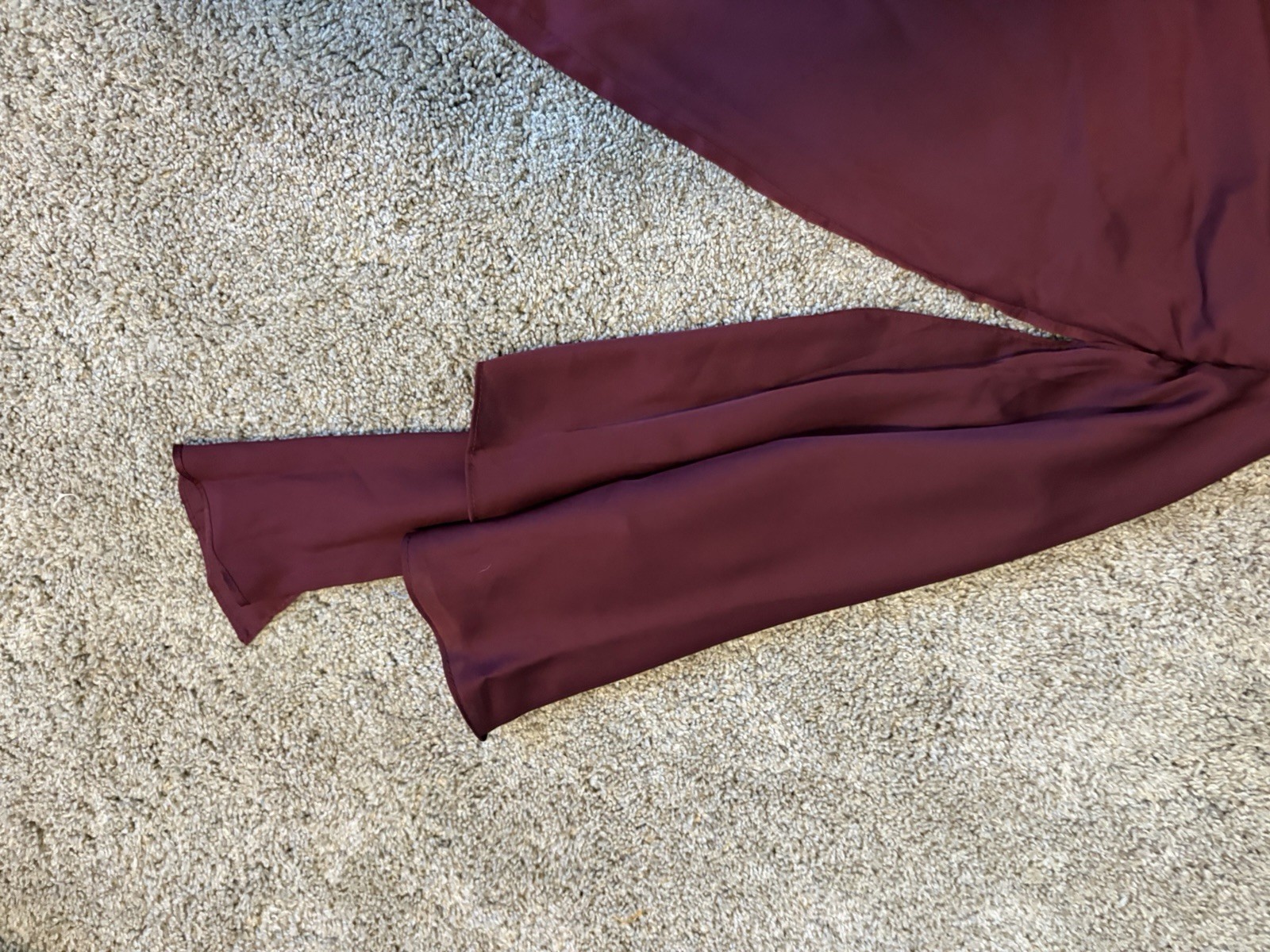 Wear Your Love Burgundy Satin Strapless Bodycon Lace-Up Back Dress S