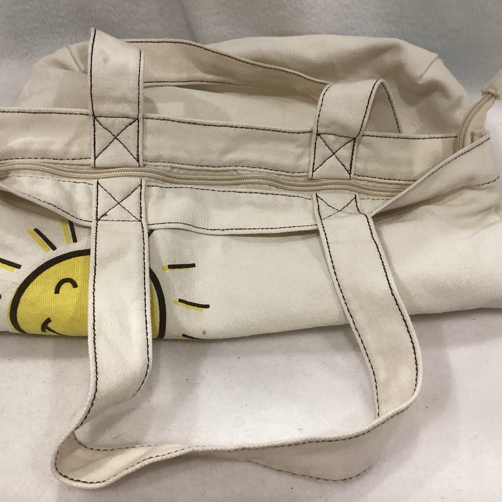2012 Sleepyville Critters Summer Whale Ocean Zipper Canvas Beach Bag 15”x 16″