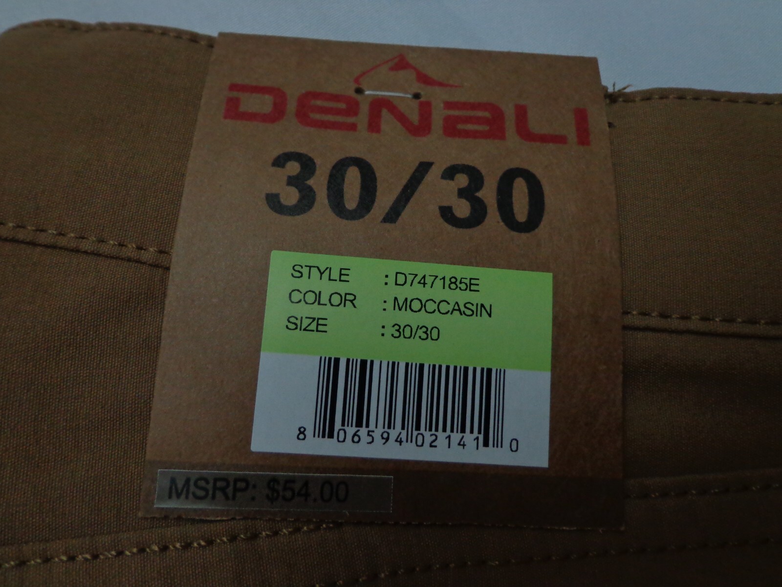 DENALI Moccasin Brown Tech Fabric Stretch Pants NWT 30/30 MSRP $54