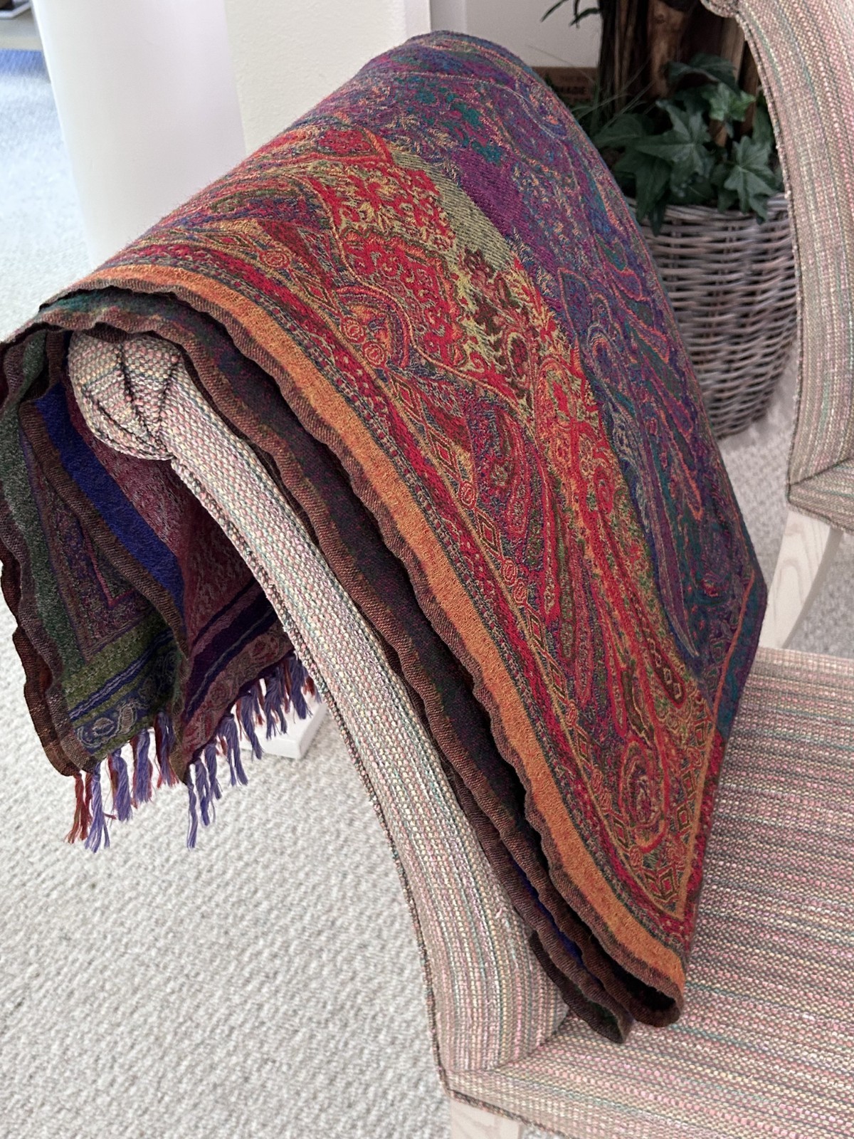 Moksha Fine Wovens 100% Pure New Wool 75″ Length x 36″ Width Throw / Pashmina
