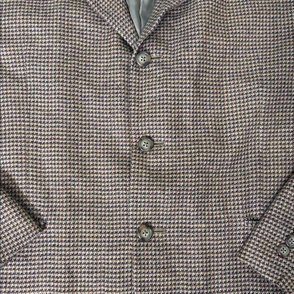 Tommy Hilfiger Houndstooth Blazer Brown 3-Button Sport Coat Mens 41L Made in USA
