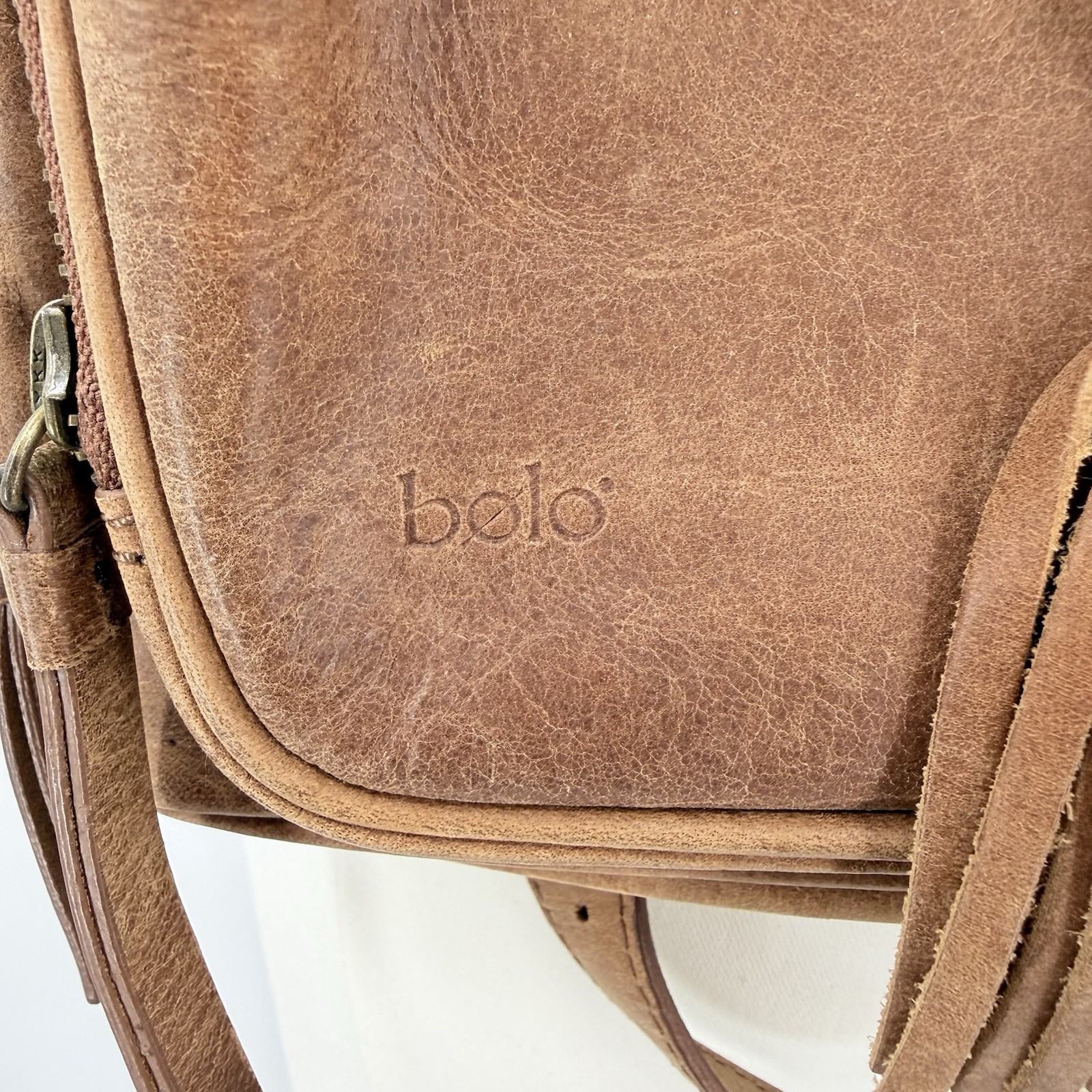 Bolo Brown Genuine Leather Mini Backpack Purse Tassel Front Pocket YKK Zip Boho