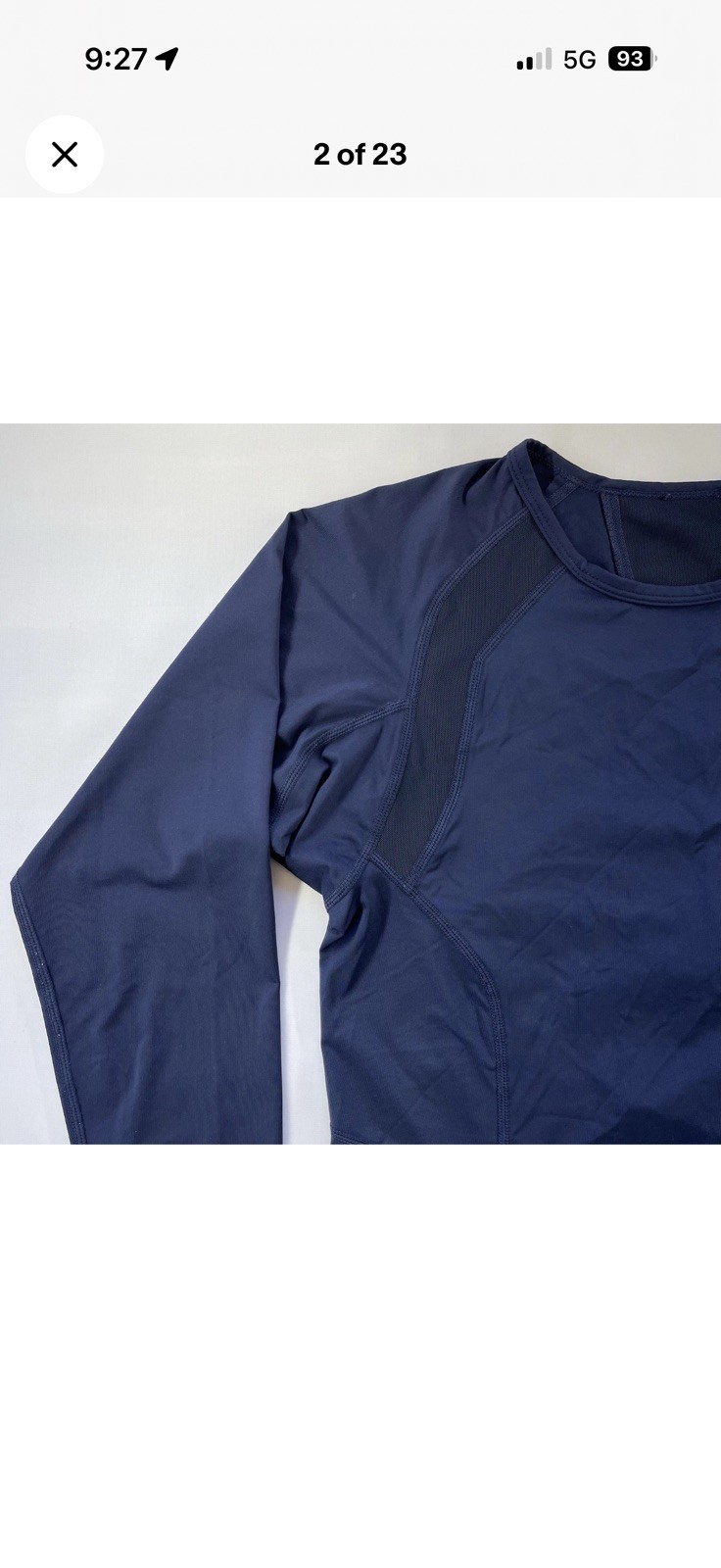 2XU Refresh Recovery Compression Shirt Mens M Blue LS GUC
