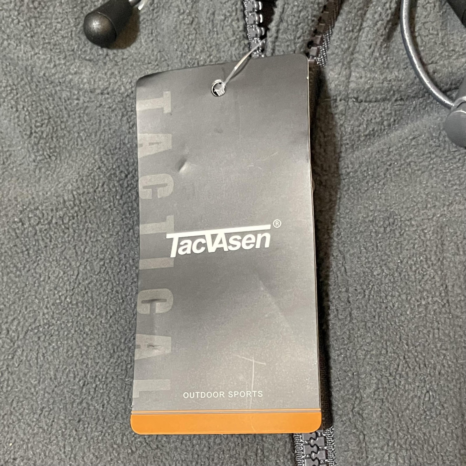 Tacvasen Tactical Fleece Jacket Men Large Gray Hooded Full Zip Military Gorpcore