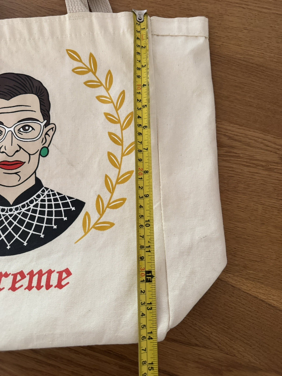 RBG Ruth Bader Ginsburg Supreme Cream Tote Bag 14″ x 13.5″ x 6″