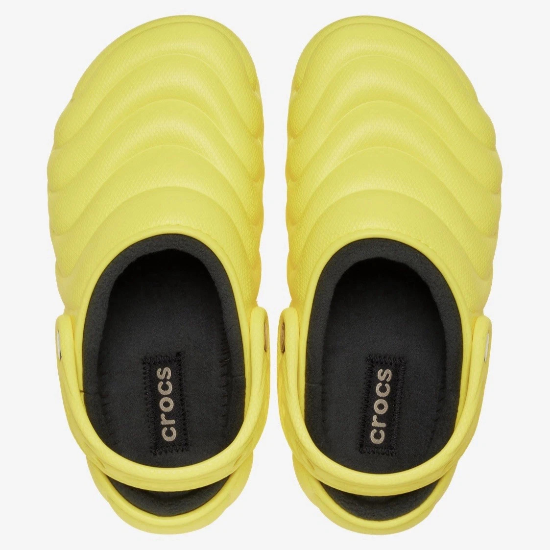 Crocs Classic 210059-100 Clogs Unisex Cyber Yellow Overpuff Lined Slip On DAB11