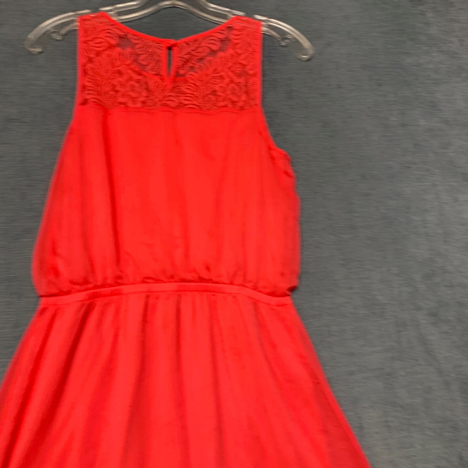 Express A Line Dress Womens Small Red Floral Lace Sleeveless Party Keyhole Back