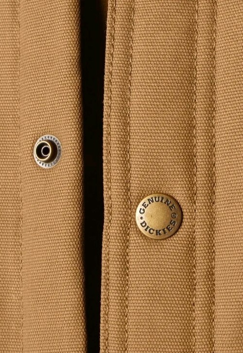 Dickies ~ Men’s XL ~ Workwear ~ Flannel Lined ~ Snap Front ~ BROWN Canvas Jacket