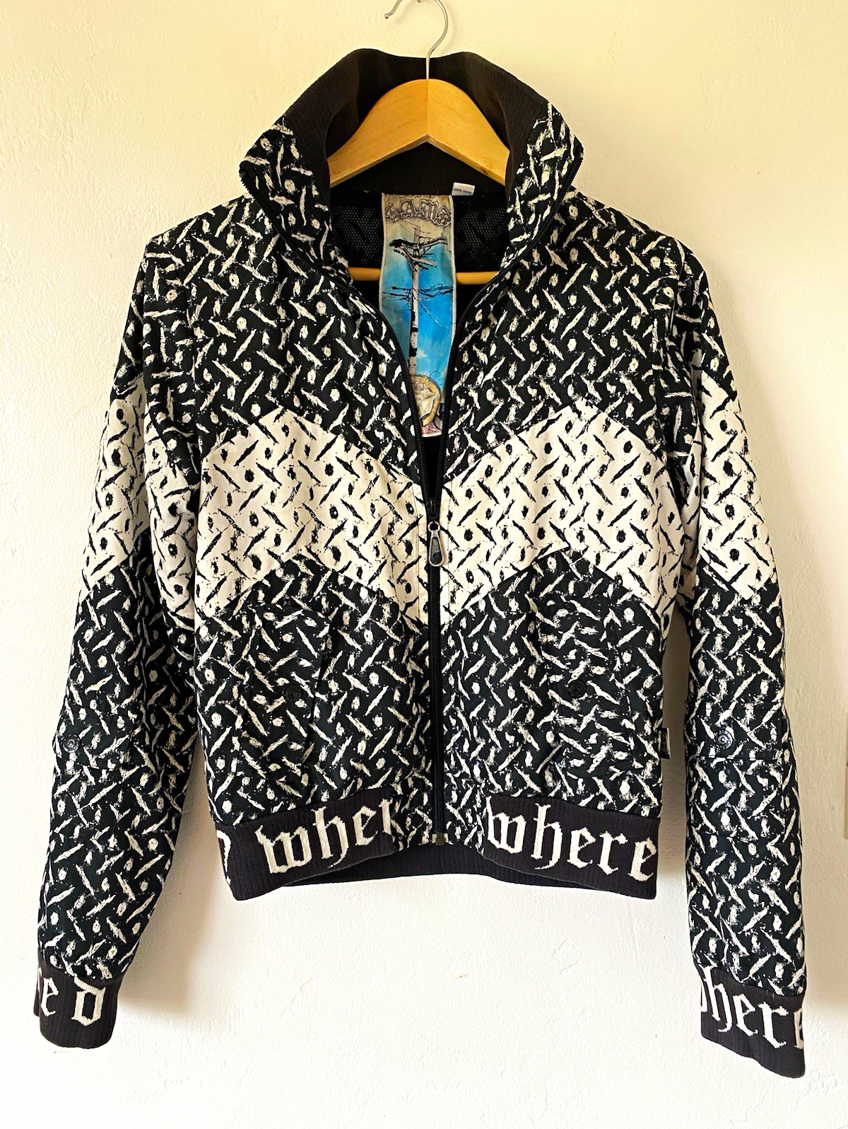 L.A.M.B. Fall 2006 Black White Chevron Windbreaker Jacket Gwen Stefani Rare Med.