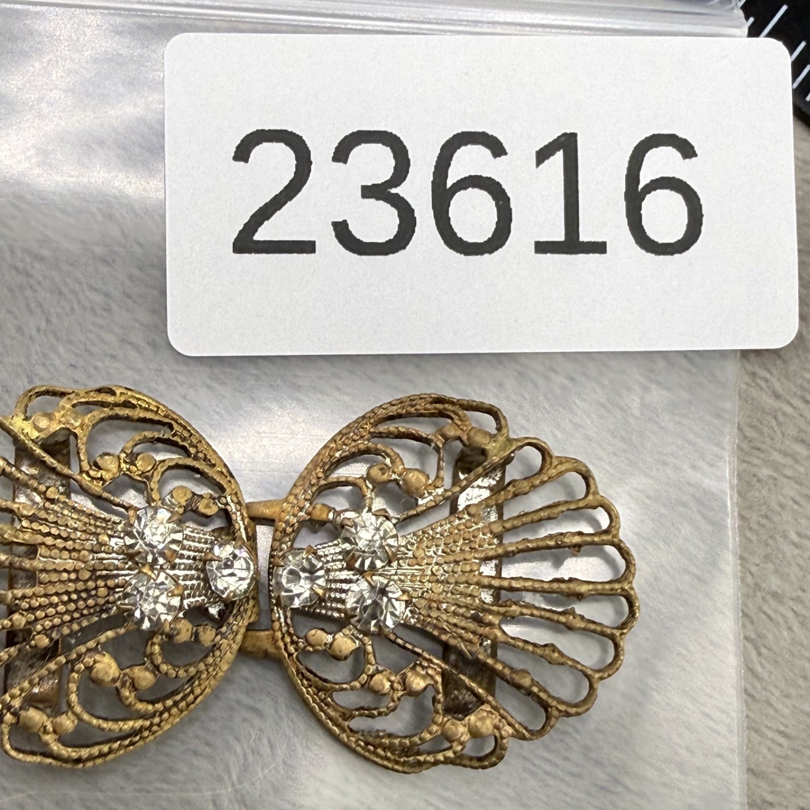Vintage Victorian Buckle Paste Rhinestone