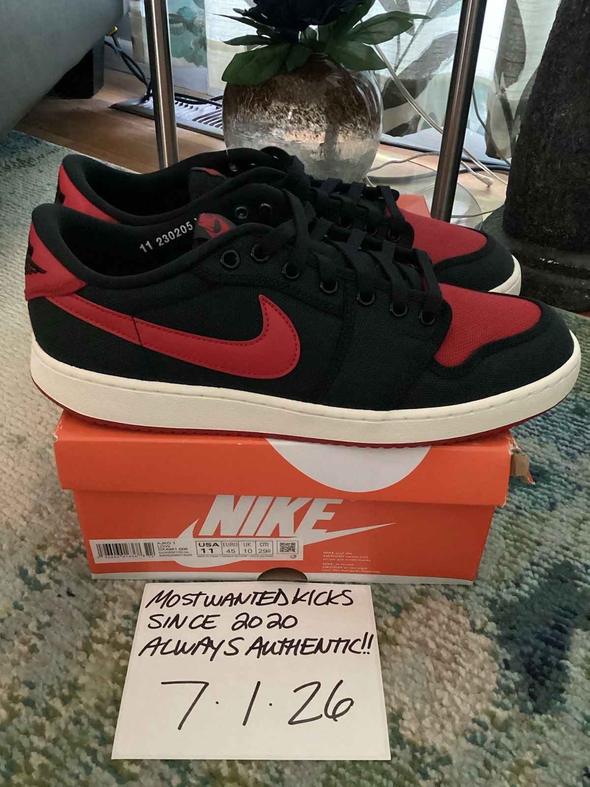 DS 2023 Nike Air Jordan Retro 1 Low AJKO Bred Men’s Sz 11