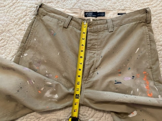 Ltd. Edition Polo Ralph Lauren Big Chino Hand Paint Splatter Khaki Work Pants 34
