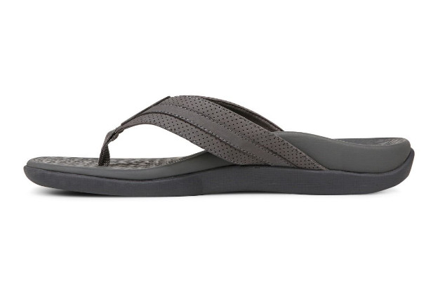 Vionic Men’s Tide II Toe Post Sandal, Charcoal