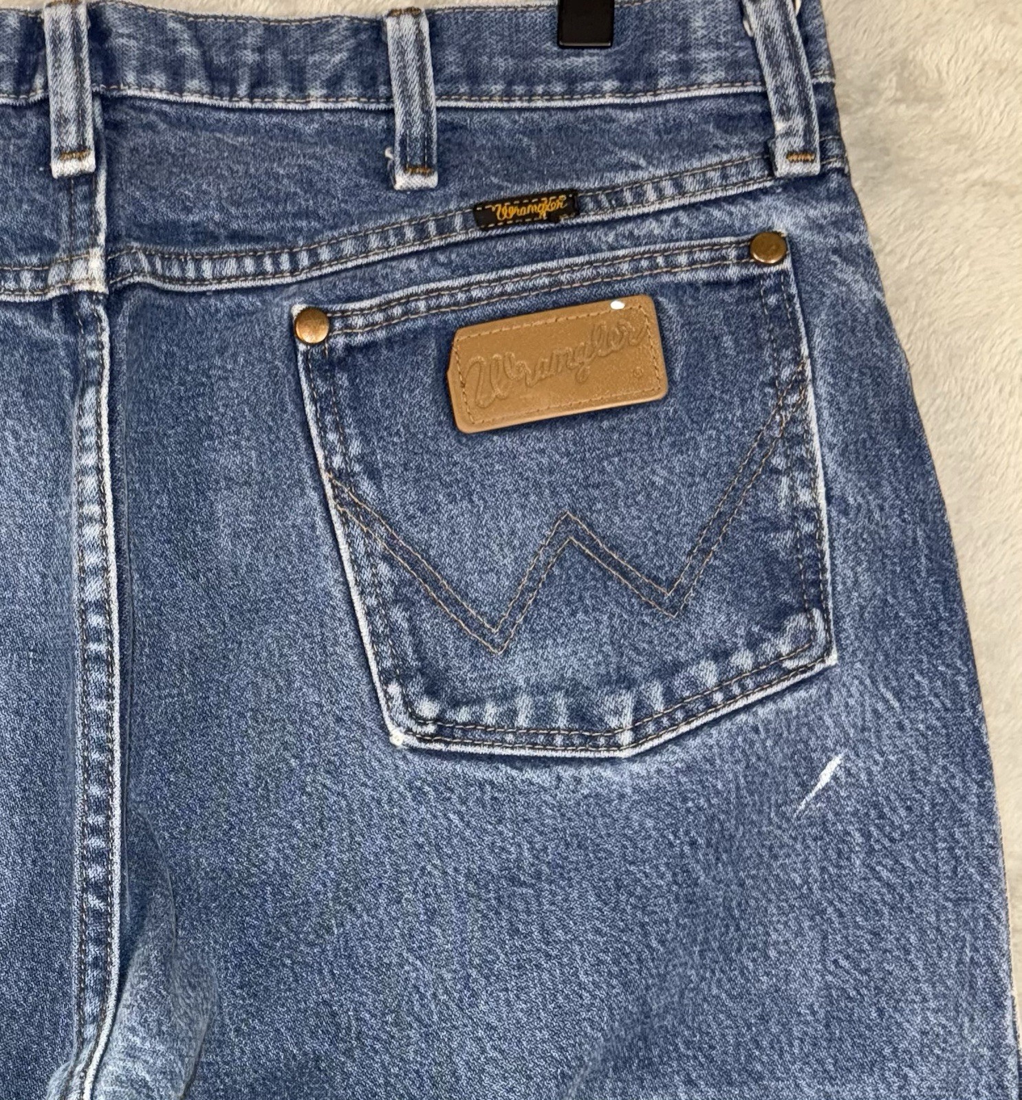 Wrangler Jeans Cowboy Cut 13MWZPW Blue Denim Fit 35×33 Tag 36×34 Work Ranchwear