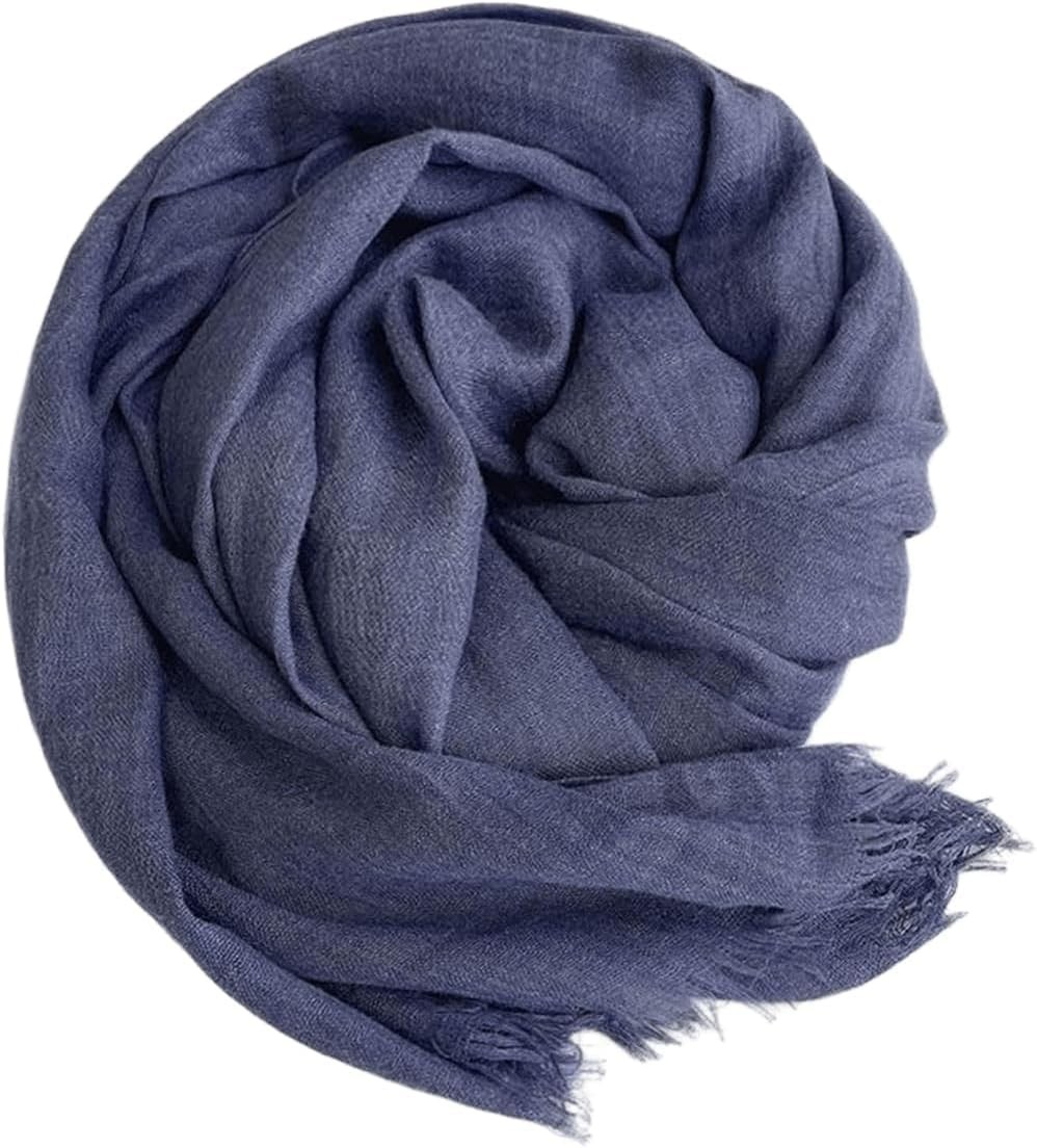 Large Long Cotton Linen Shawl Wrap for Women Soft Breathable Lightweight