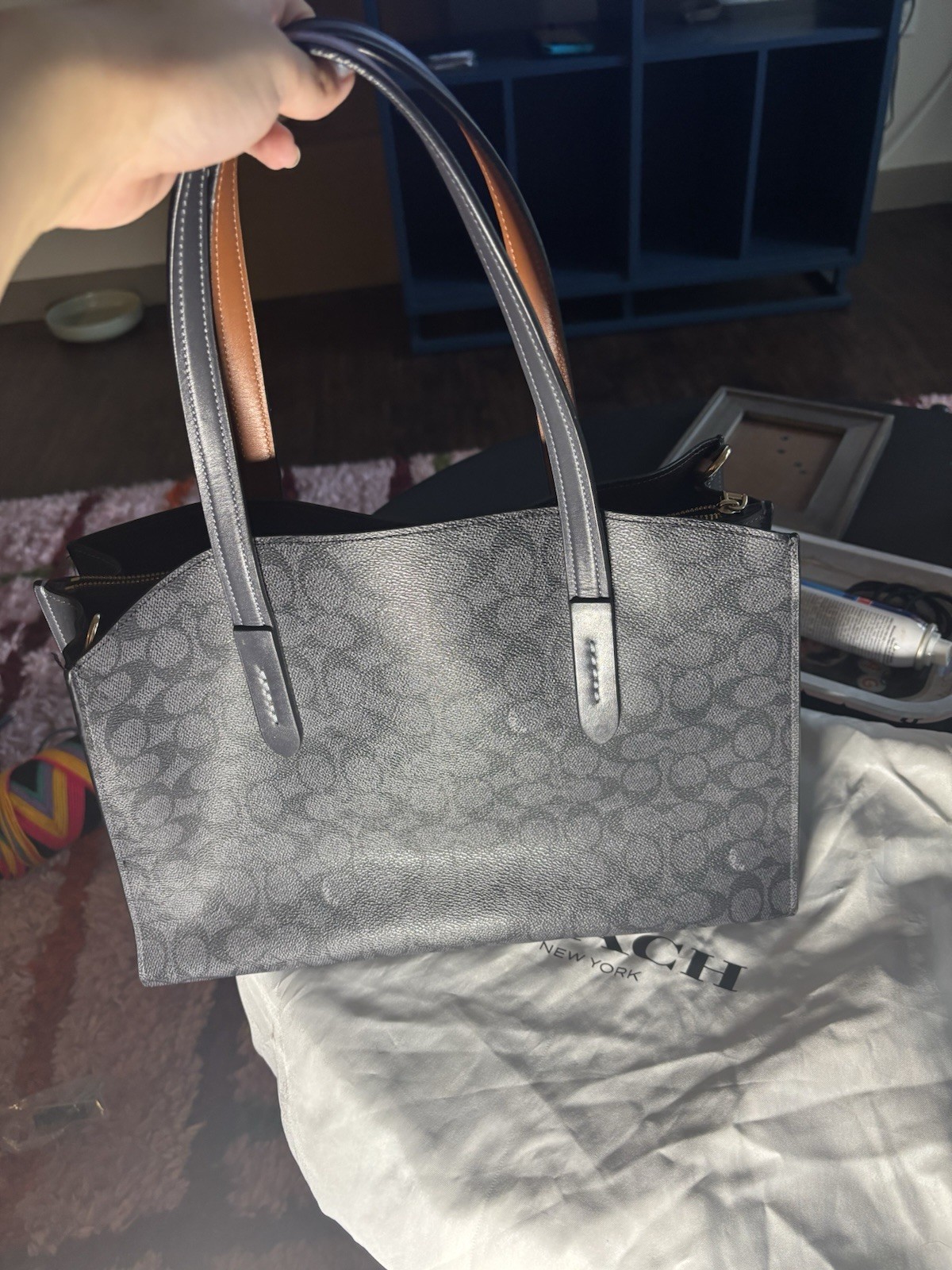 Coach Charlie Dark Navy Pebbled Leather Crossbody Purse