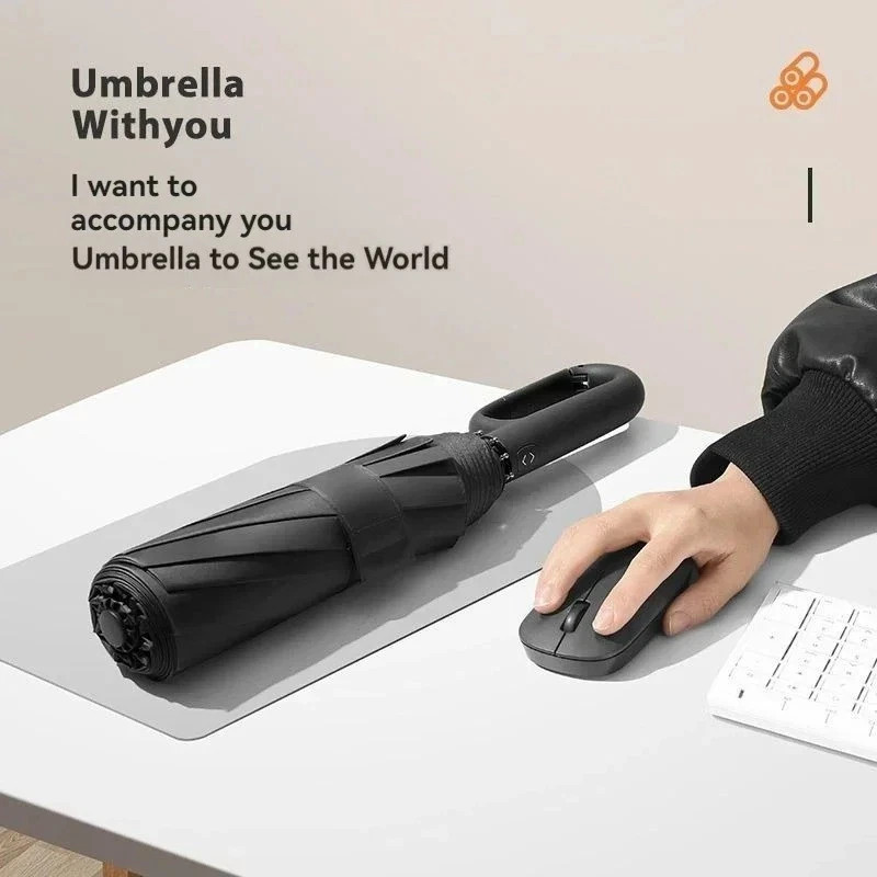1pc 20-Rib Automatic Folding Umbrella Men Women Strong Windproof Sun Rain – NEW