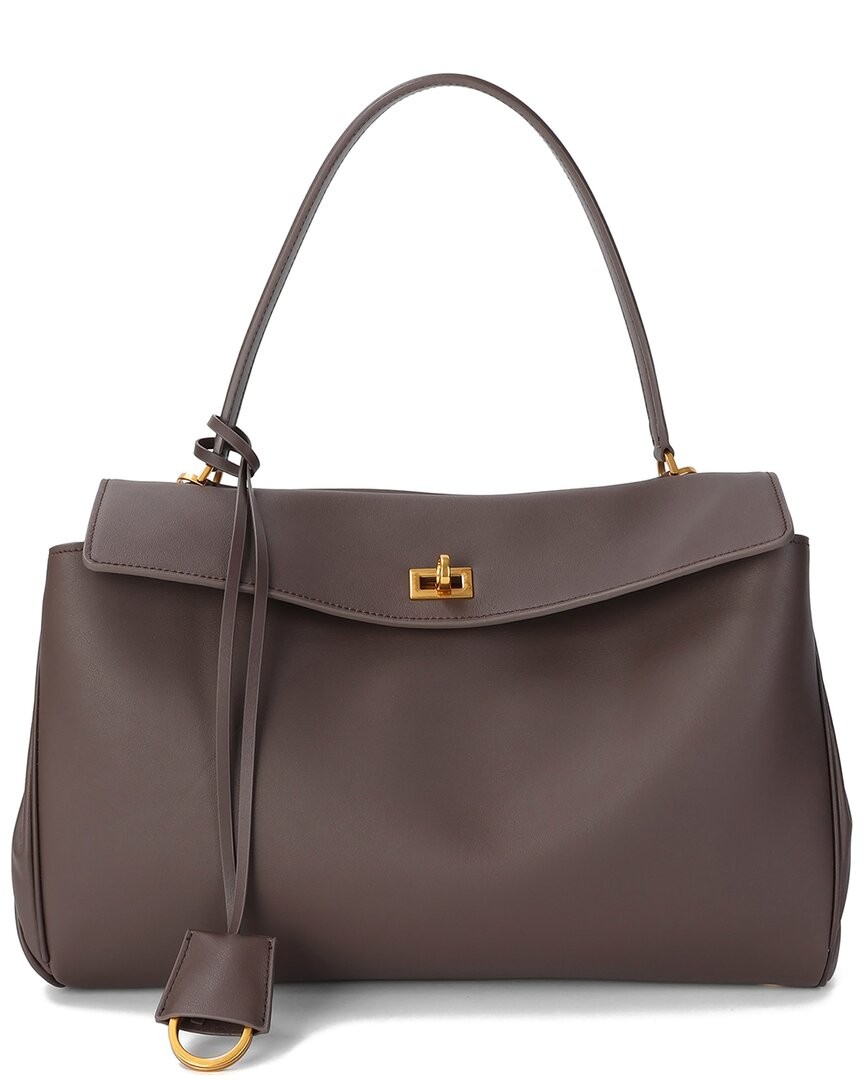 Tiffany & Fred Paris Large Smooth Leather Tote Women’s Brown