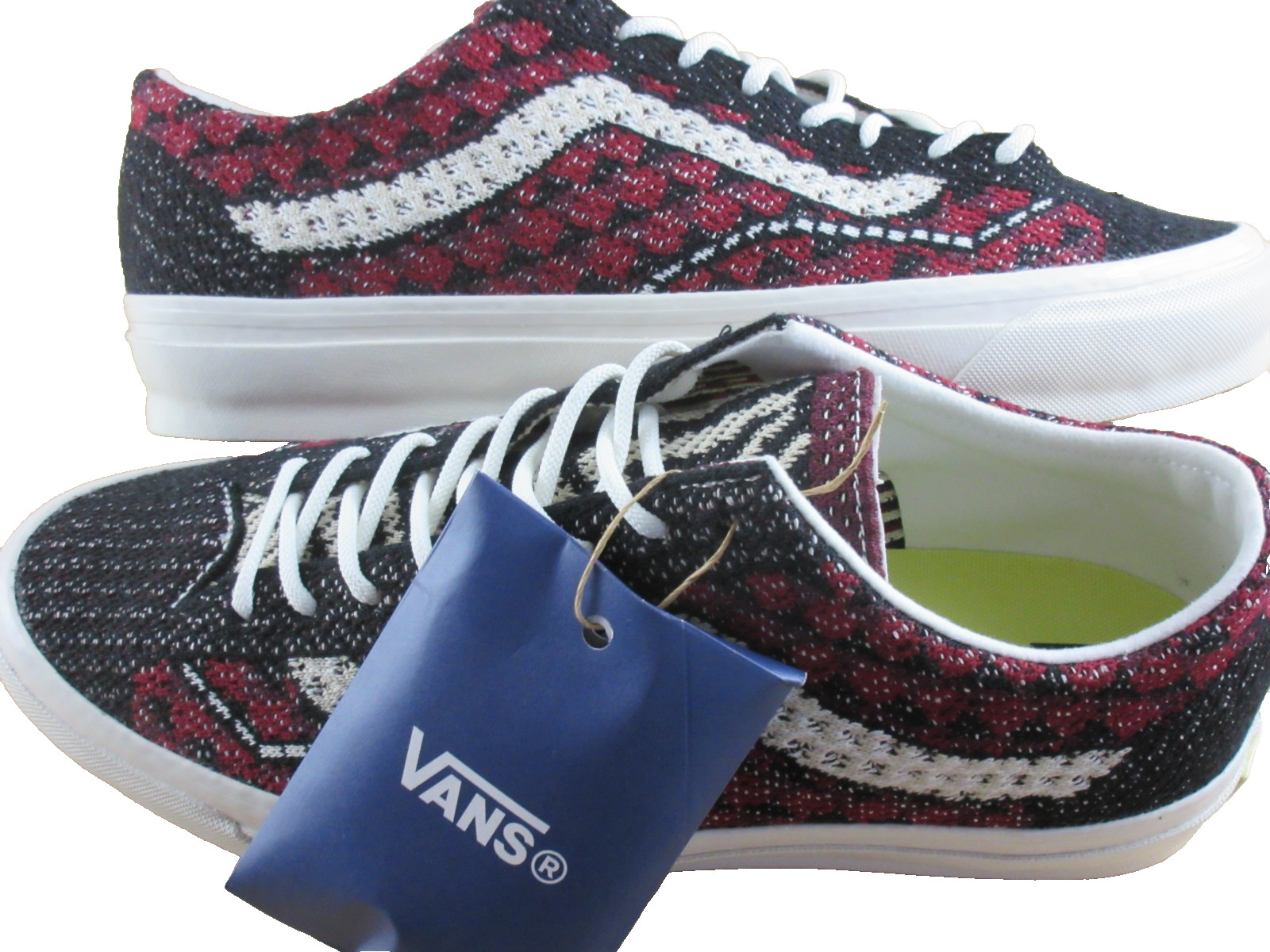 Vans Men’s Lx Old Skool 36 Premium Skate shoes Geo Check Bordeaux Size 10 NEW