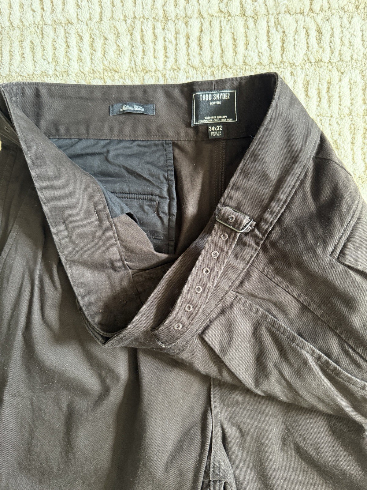 Todd Snyder Italian Lightweight Cotton Gurkha Trouser Cotton Brown Size 34