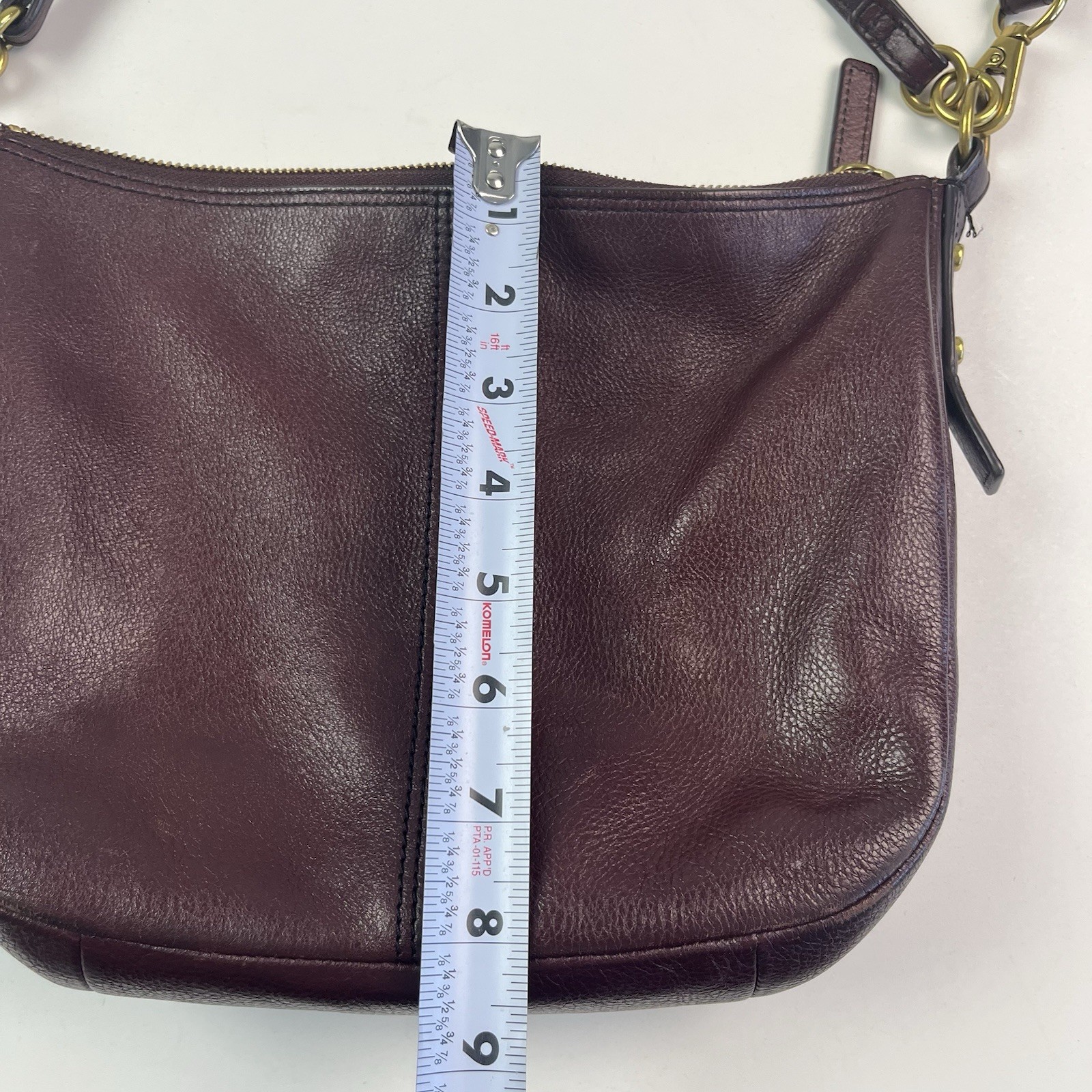 Fossil Jolie Leather Hobo Bag Burgundy Oxblood Crossbody Classic Preppy Purse