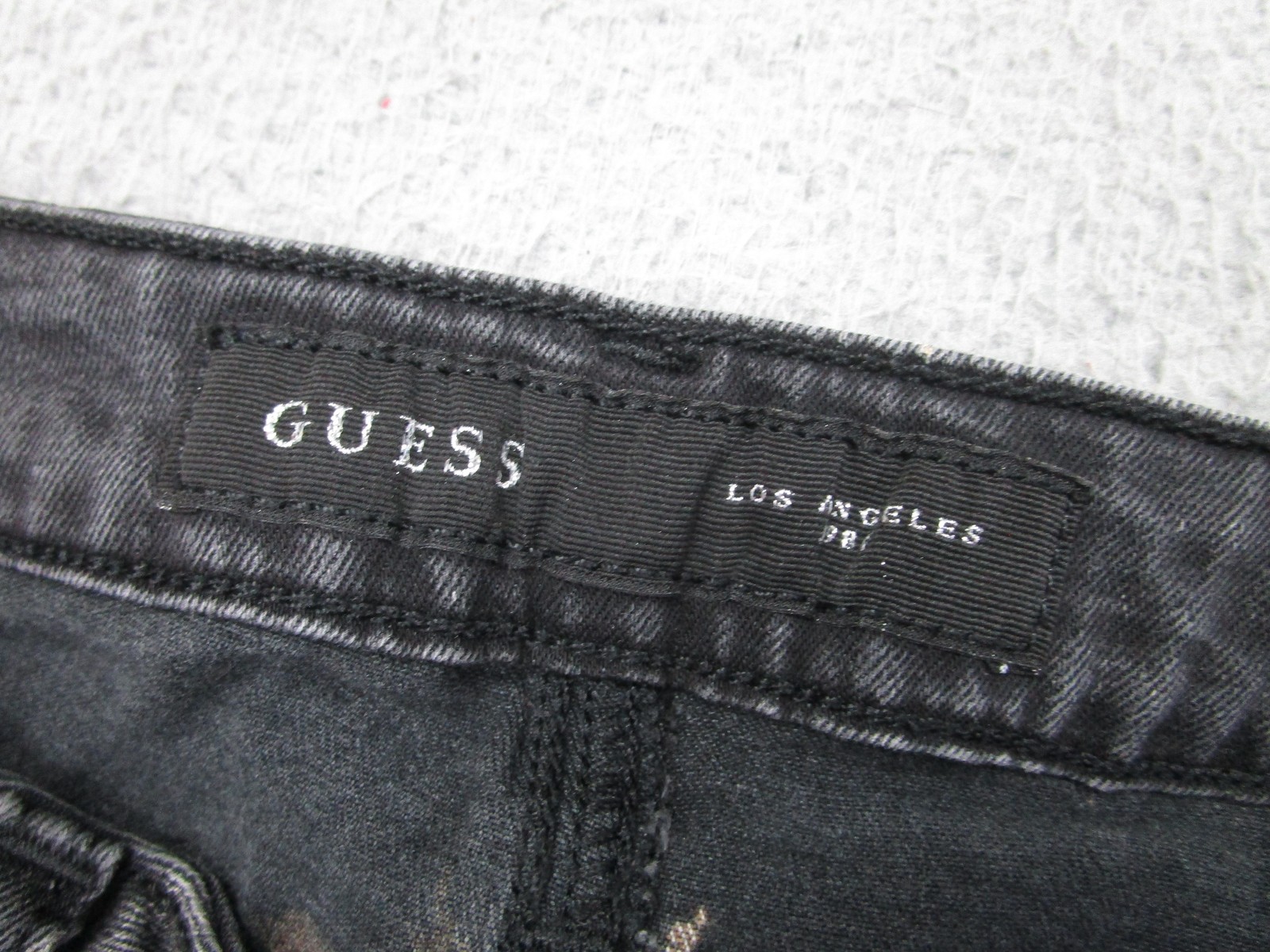 Guess Jeans Mens 30 Black Gray Acid Wash Cargo Skinny Moto Zipper Distressed