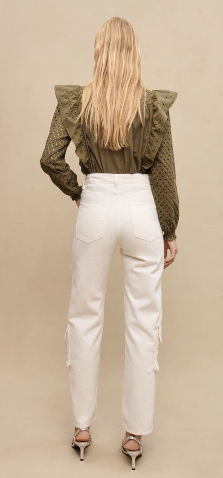 Maje White Cargo Jeans Size EU 36 US 4