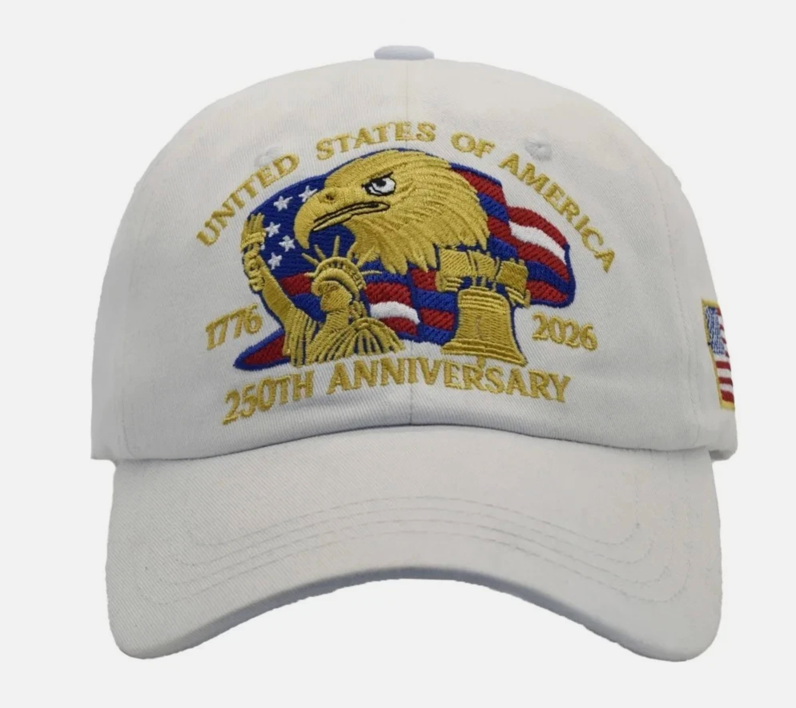 USA 250th Anniversary Patriotic Baseball Cap Adjustable Men Bald Eagle Liberty