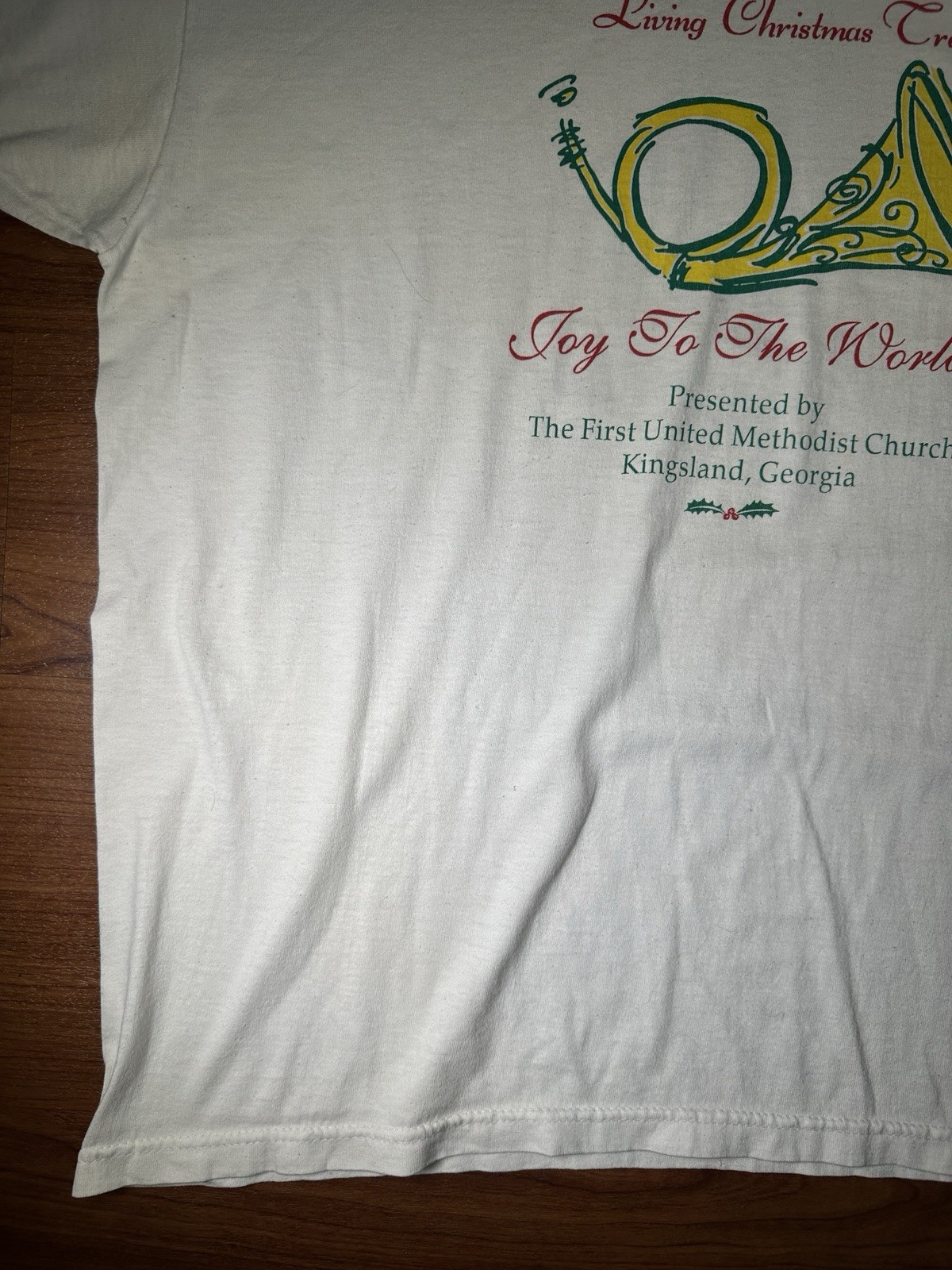 Vintage 1997 Living Christmas Tree Church T Shirt XL Kingsland GA USA 13