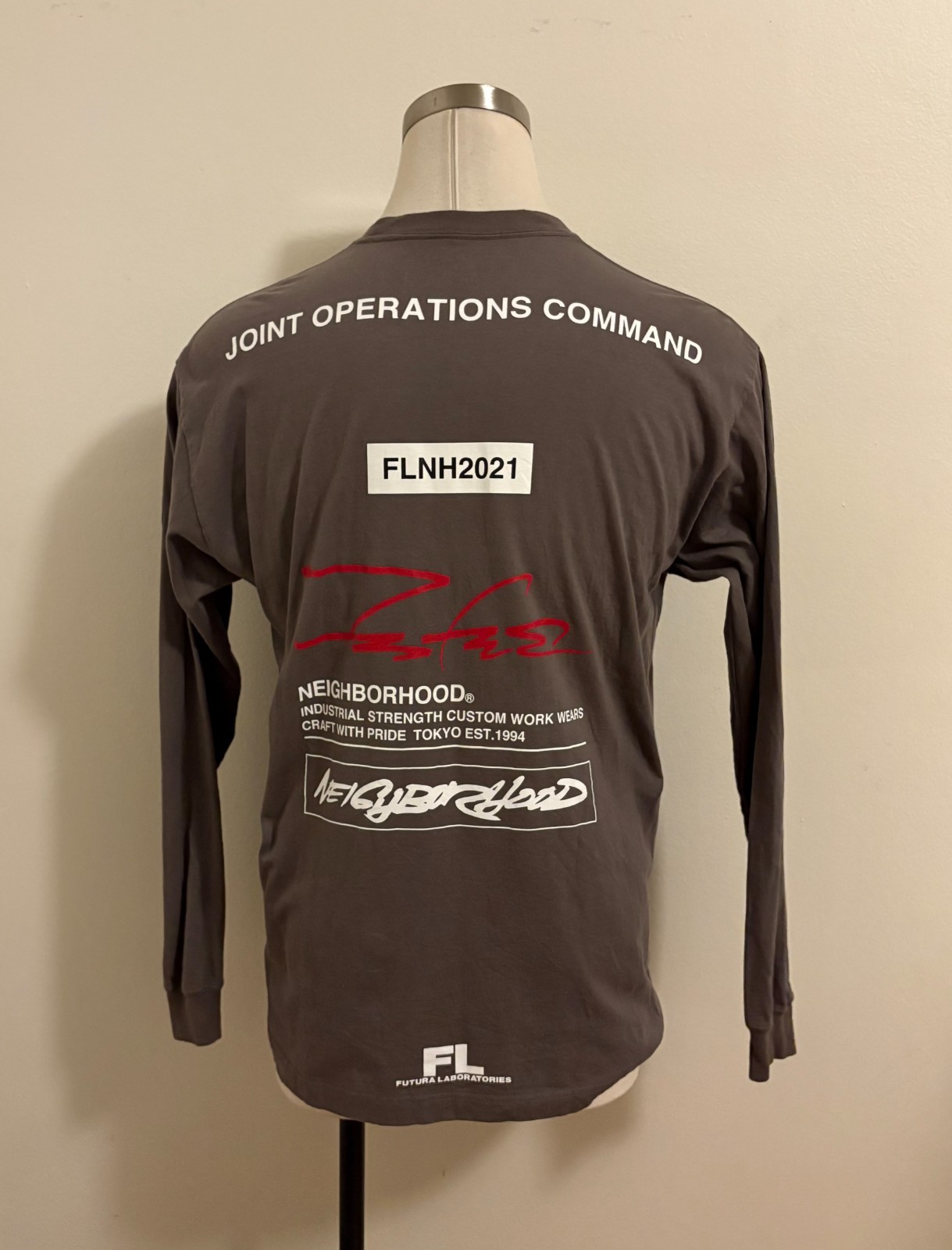 Futura Laboratories x NEIGHBORHOOD Long Sleeve T-Shirt Gray (size: L)