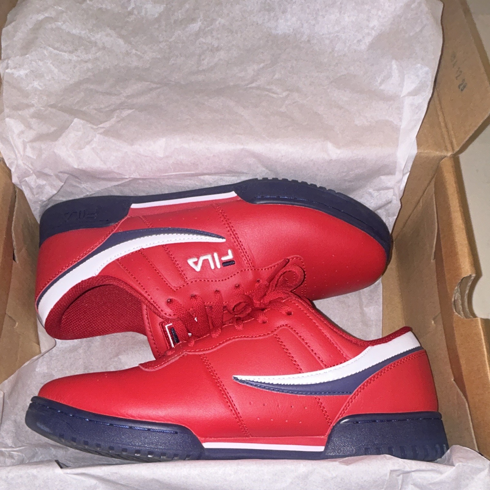 FILA Original Fitness Red/White/Blue Low Top Lace Up Men’s Athletic Sneakers