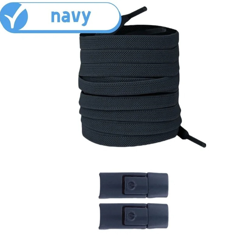 1pair Elastic No-Tie Shoelaces Press Lock Flat Sneaker Laces for Kids Adults