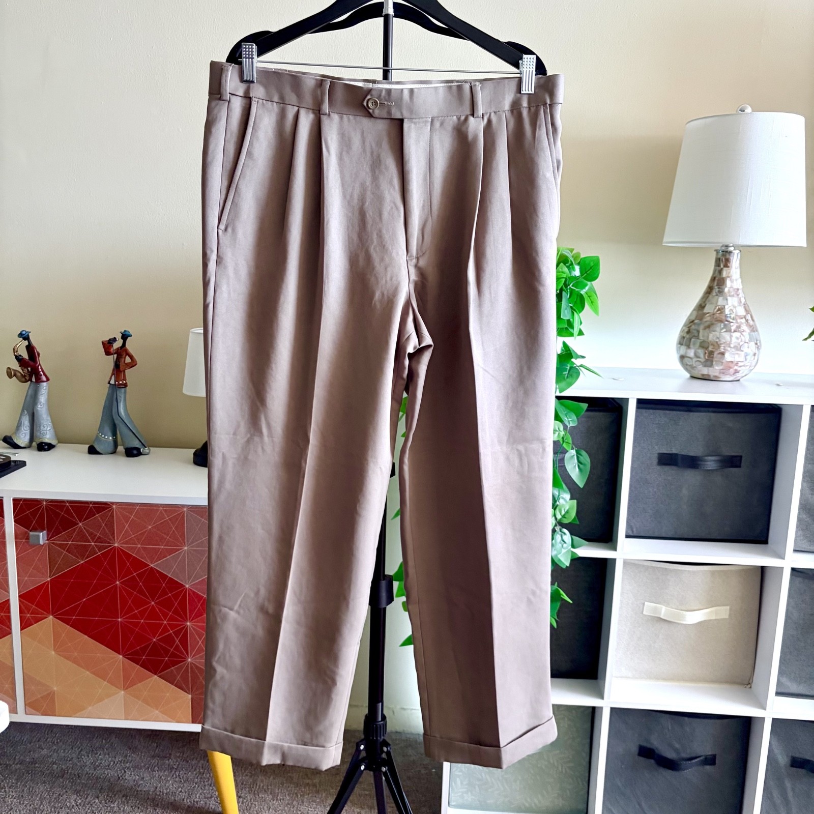 EUC GEORGE Regular Men’s 36×29 Pants Dress Pants Khaki Walnut 34 in Relaxed