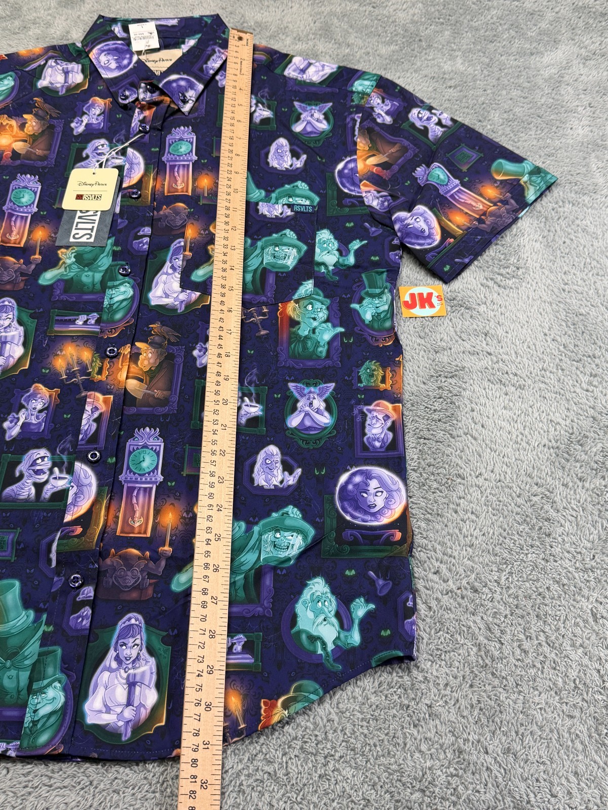 NEW Disney Parks RSVLTS Shirt Adult Large Purple The Haunted Mansion Button Up