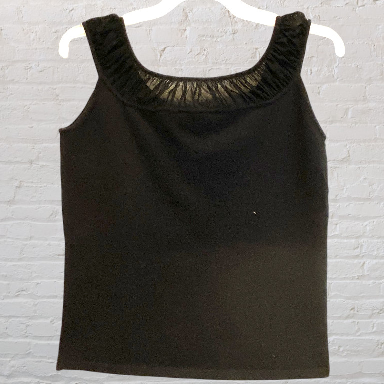 AXCESS — Black Tank with Mesh Collar, Sleeveless, Cotton