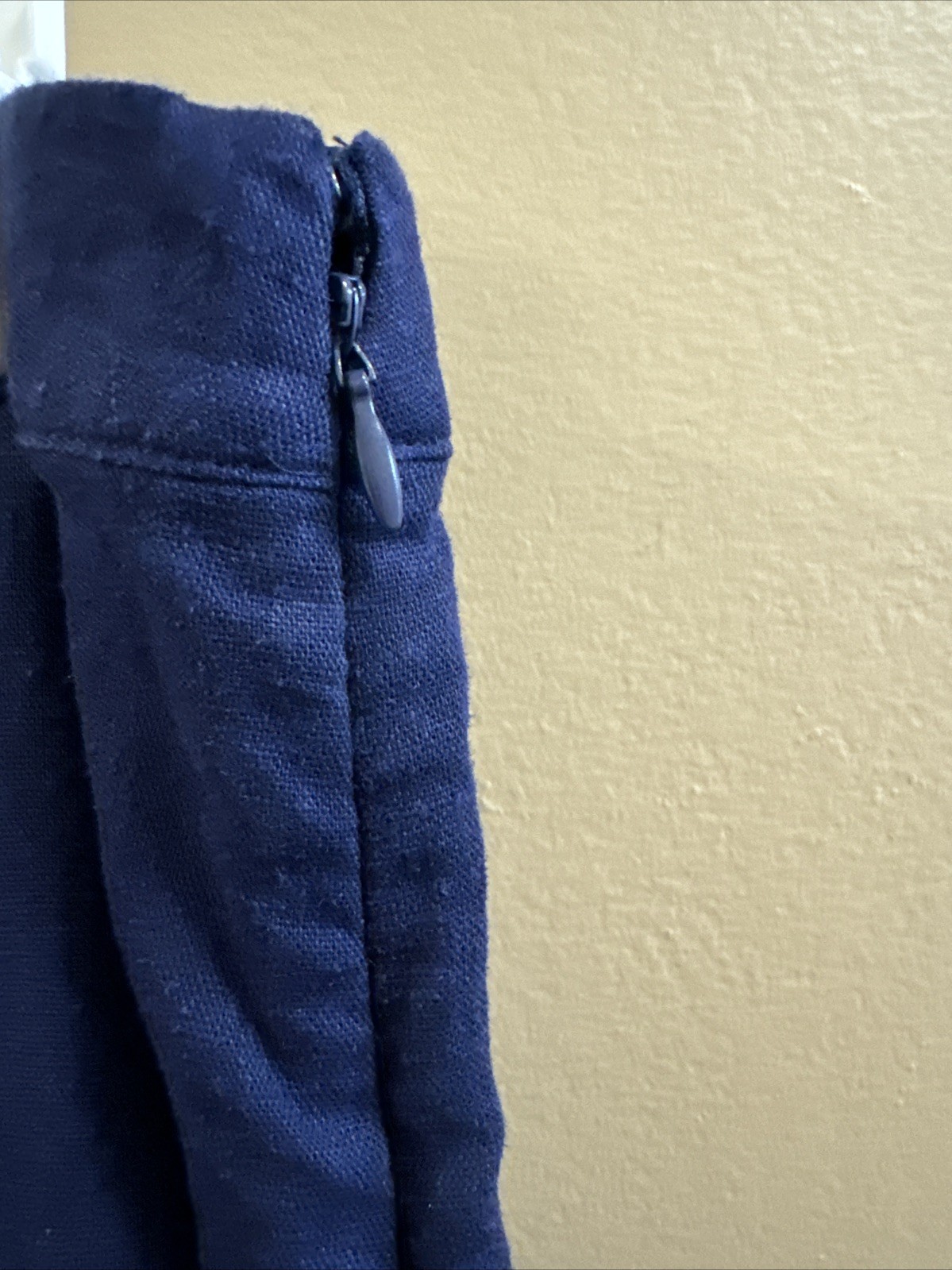 Womens 12 Blue Denim Skort, 55% Linen Blend, Side Zip, A New Day NWT