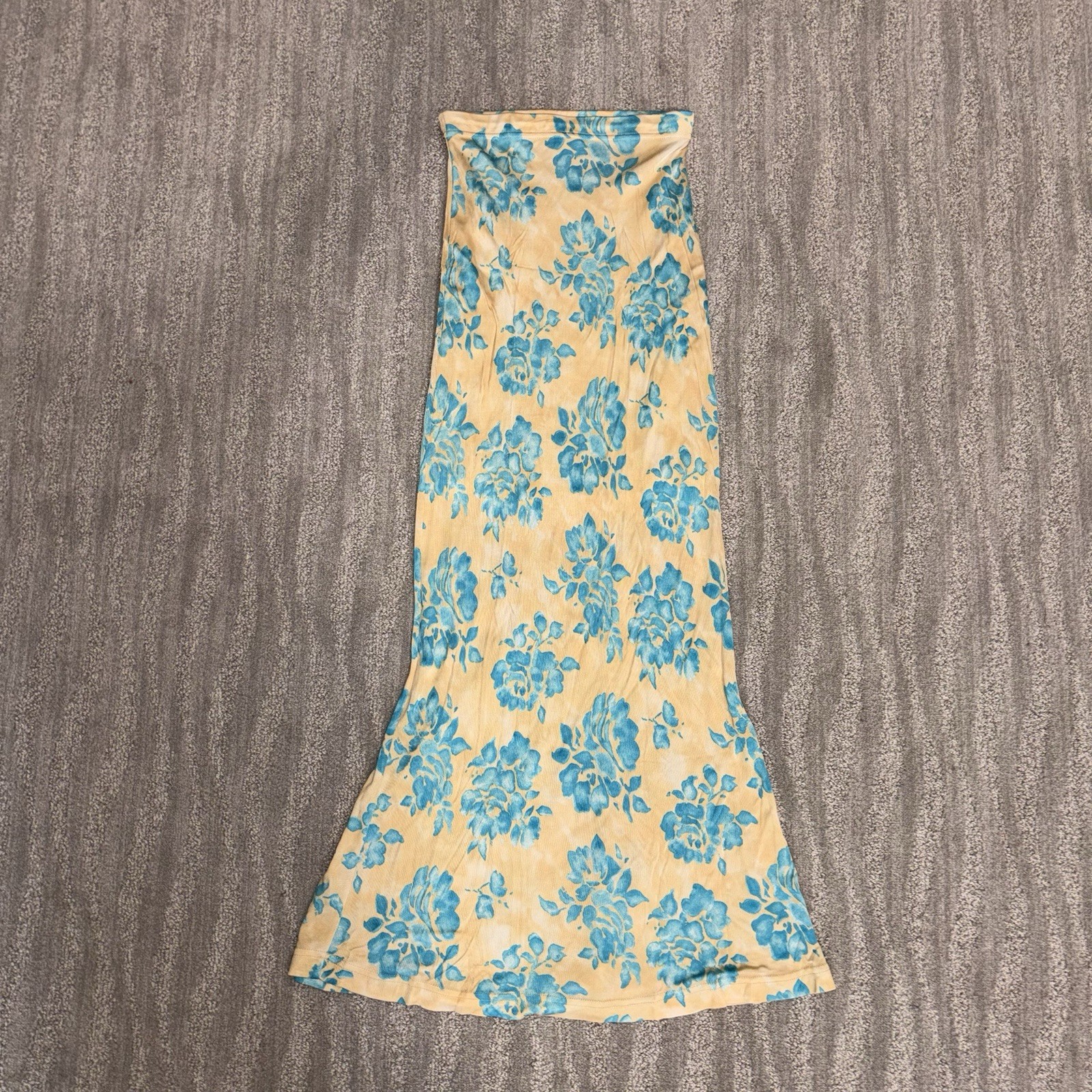 VTG Morgan De Toi Floral Maxi Skirt/Dress Boho Fairy Y2K Yellow/Blue Women’s S