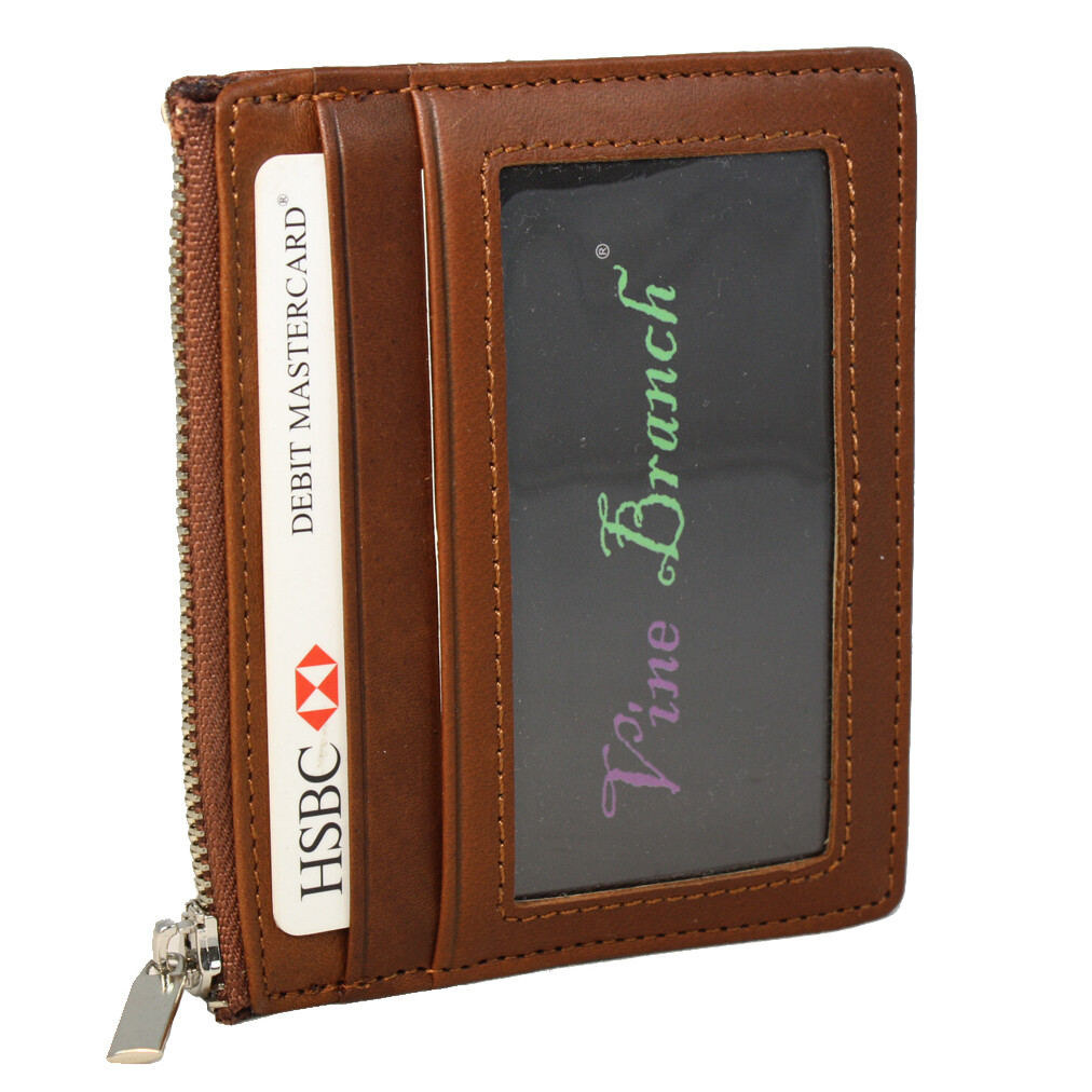 Genuine Leather Slim Front Pocket Credit Card Case Super Thin Soft Mini Wallet