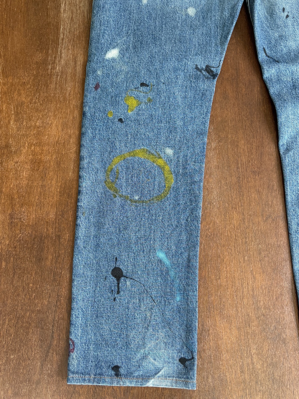 HELMUT LANG Paint Splatter 1998 Washed Denim Made in Italy