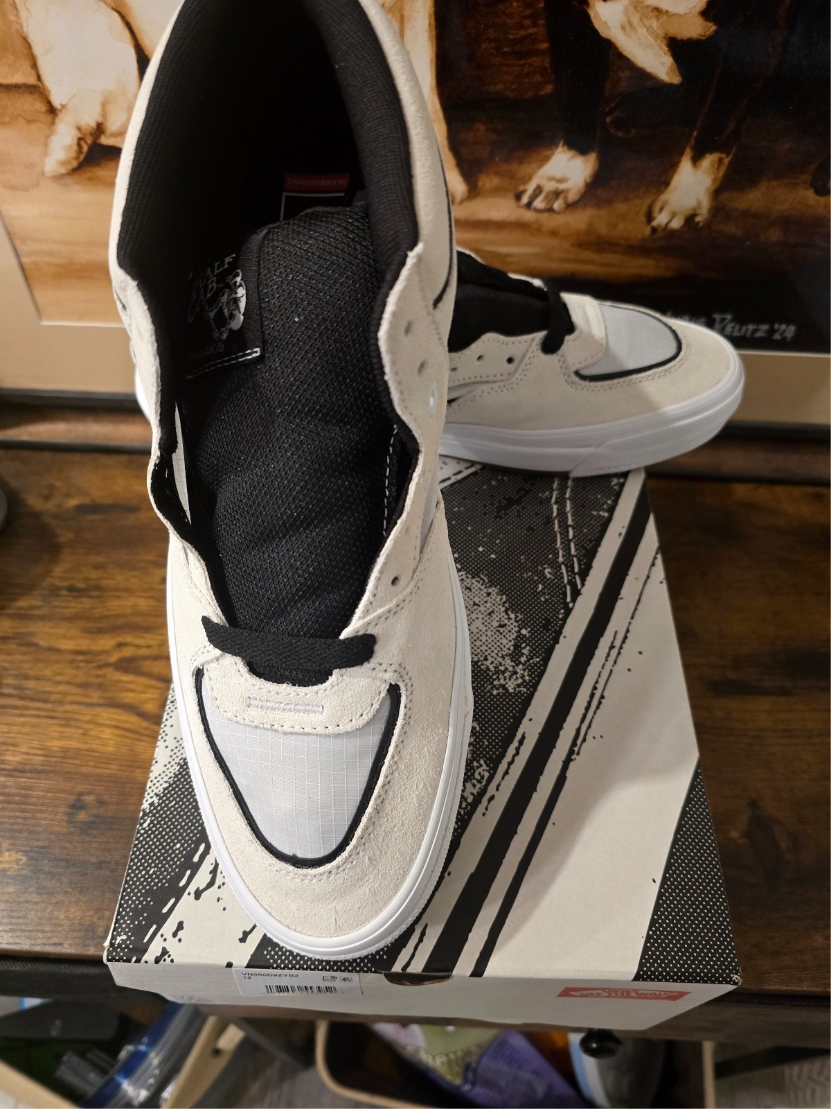 Vans Skate Half Cab Waffle Cup Shoes White Black VN000D9ZYB2 Men’s Size 11 NEW