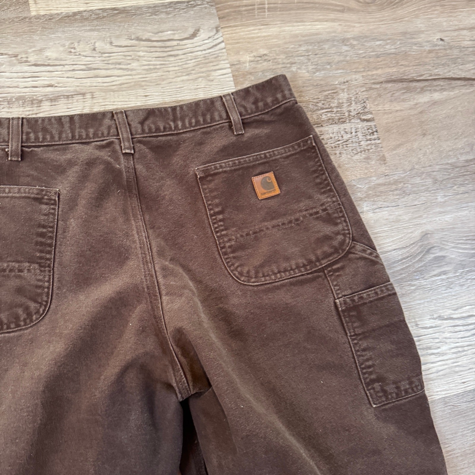 Carhartt B11 DKB Original Dungaree Fit Duck Carpenter Pants Brown 40×30 Utility