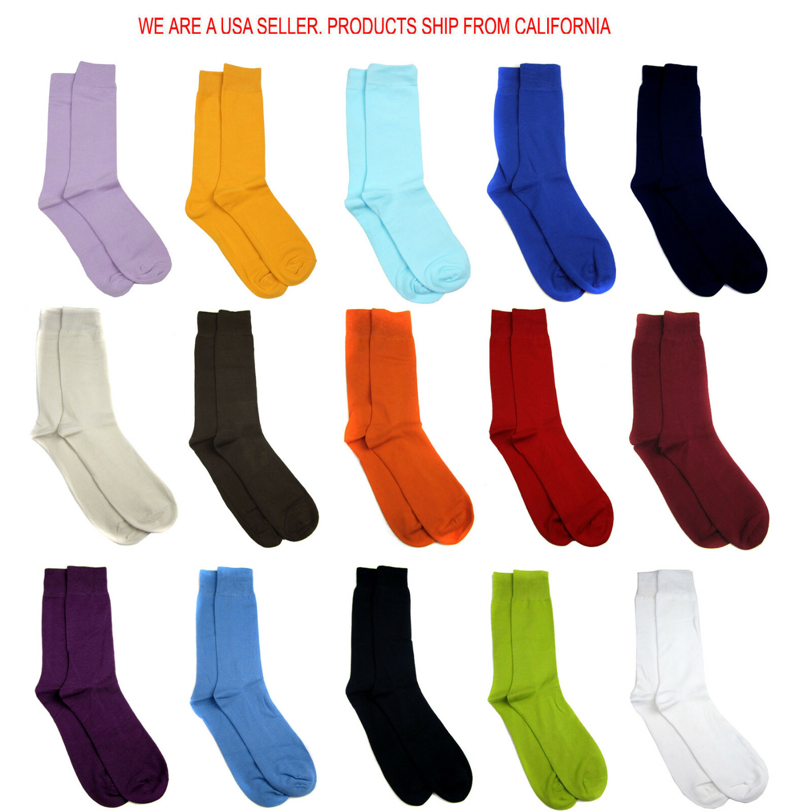 Men’s Mid Calf Stylish Solid Socks Business Formal Occasions Many Colors NWT