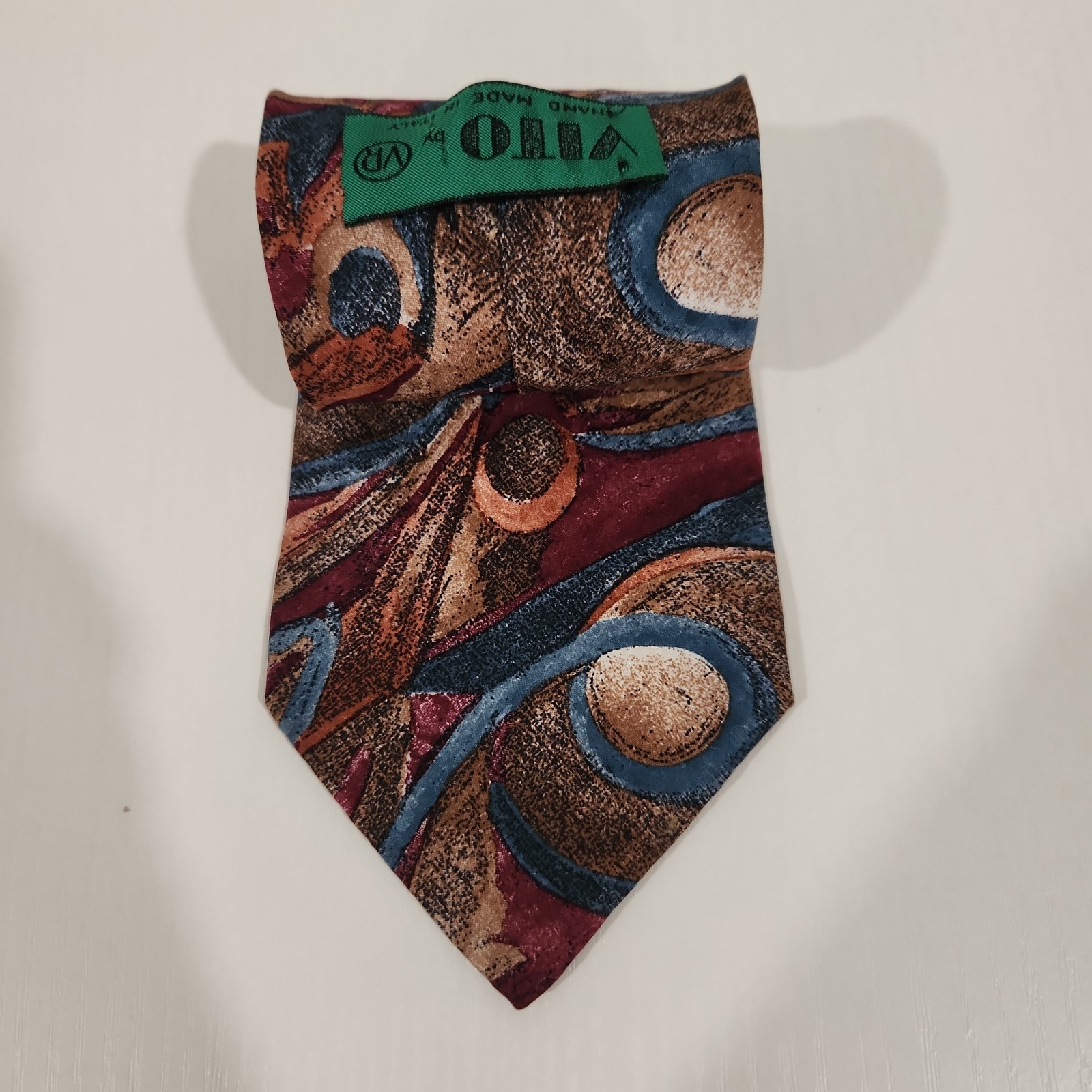 Vito Men’s Tie 100% Silk Handmade in Italy Abstract Design