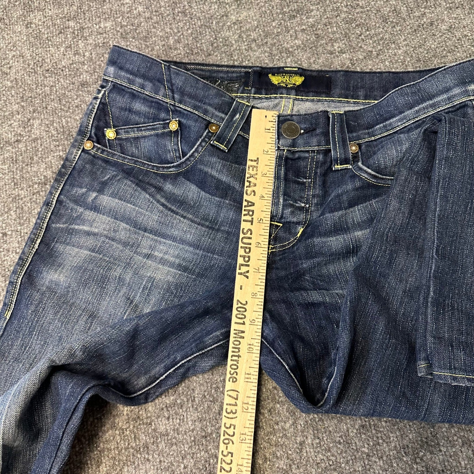 Rock & Republic Jeans Mens Size 28 Blue Straight Leg Cotton Blend USA Made Denim