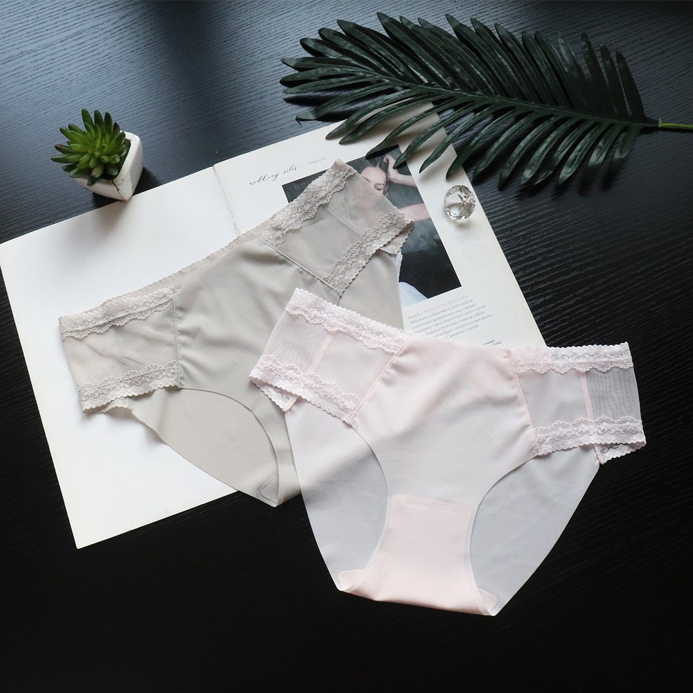 5 pack Thin mesh lace seamless sexy panties low waist breathable priefs