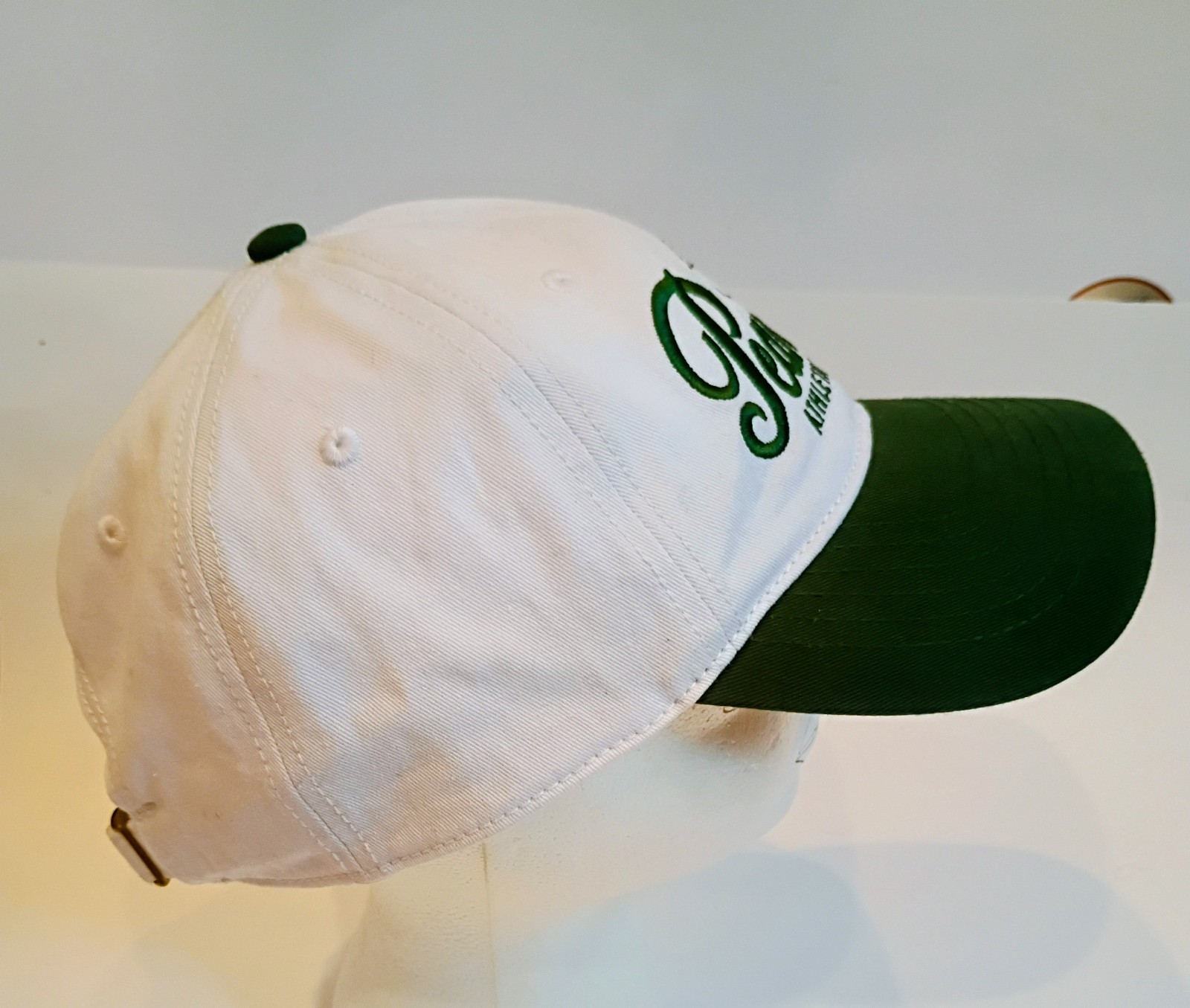 Snoopy Peanuts Athletic Club Good Grief baseball cap – white and green