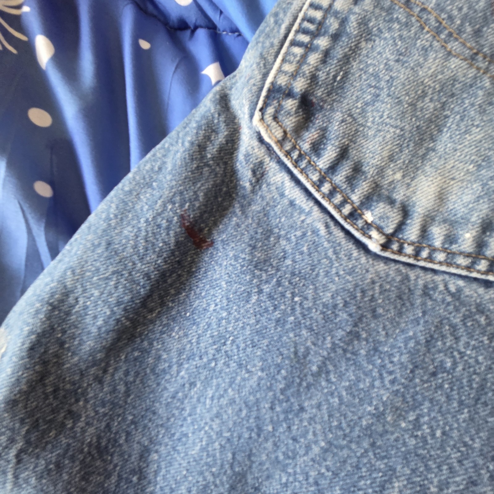 Carhartt Paint Splatter Work Jeans Mens Blue Denim Distressed Painter
